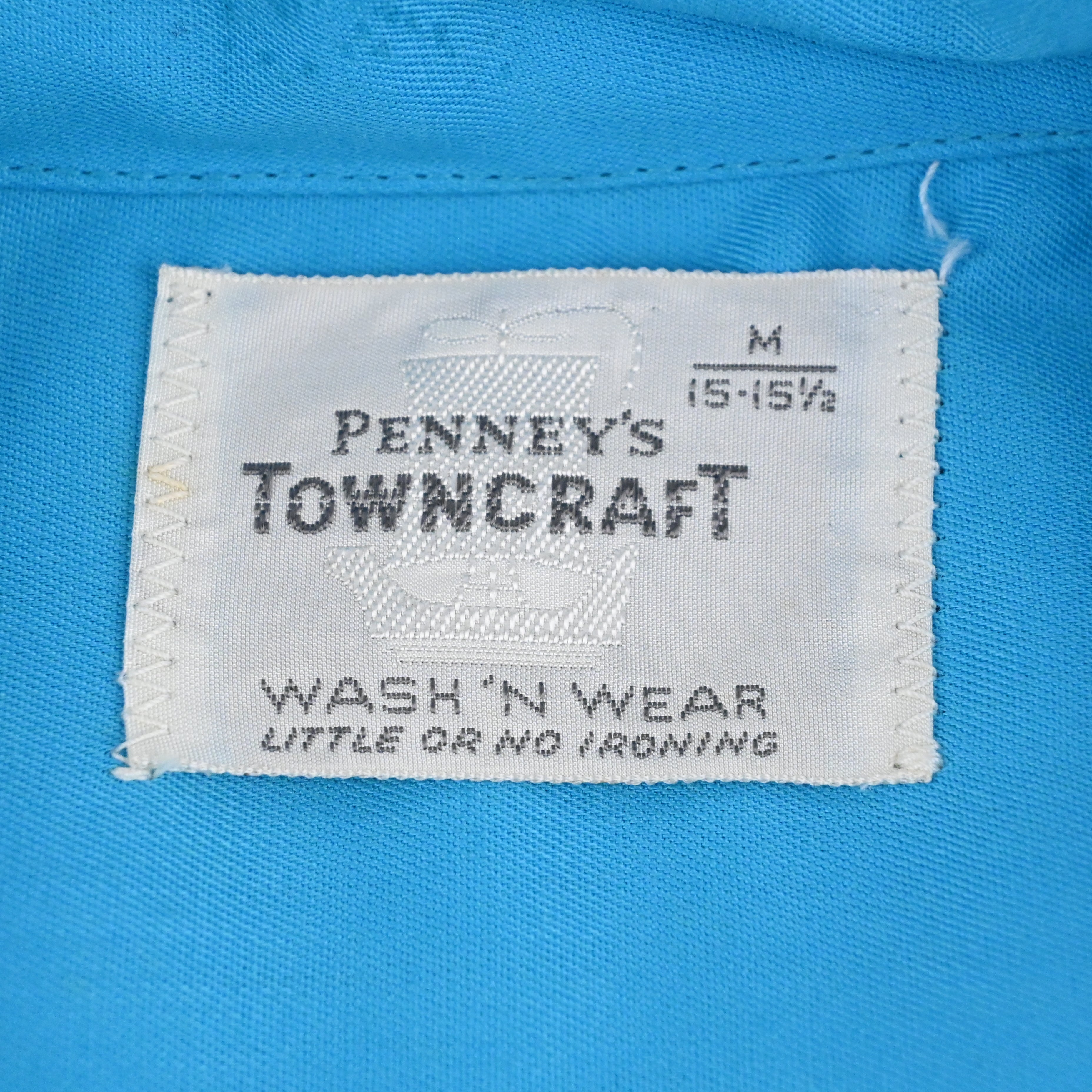 50’s~ PENNEY’S TOWNCRAFT RAYON GAB LOOP COLLAR SHIRT SIZE M NON WASH