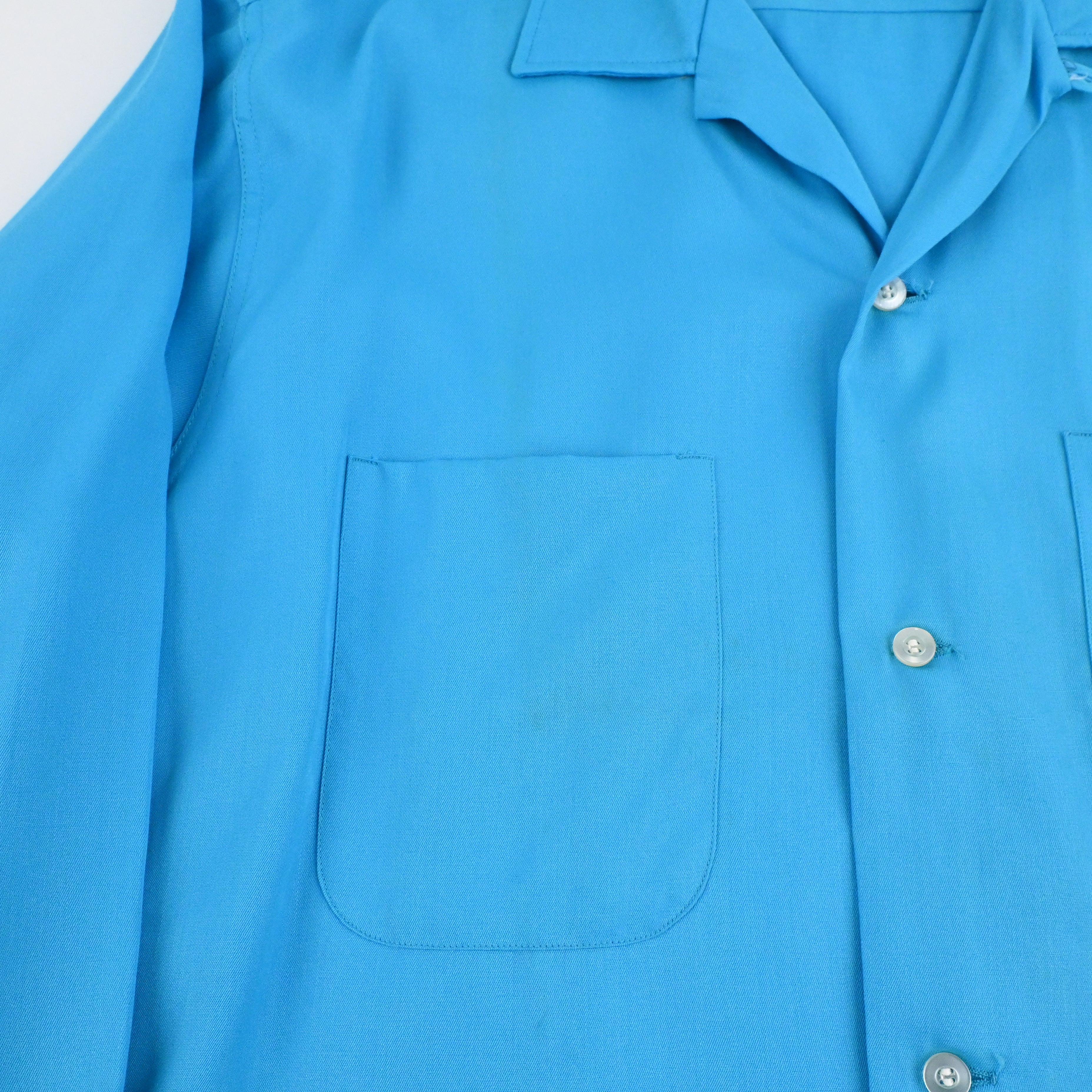 50’s~ PENNEY’S TOWNCRAFT RAYON GAB LOOP COLLAR SHIRT SIZE M NON WASH