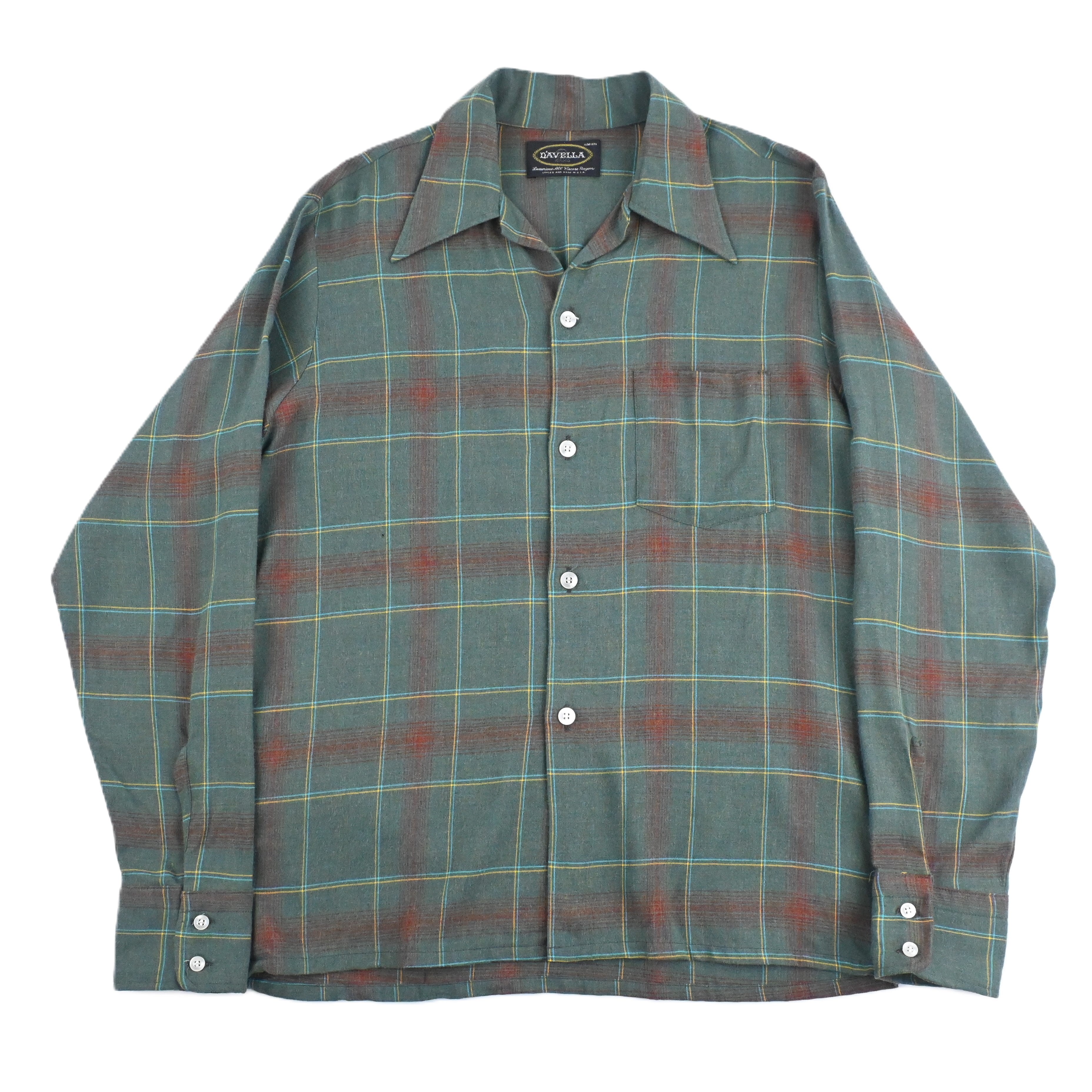 70's D'AVELLA OPEN COLLAR SHIRT SIZE M