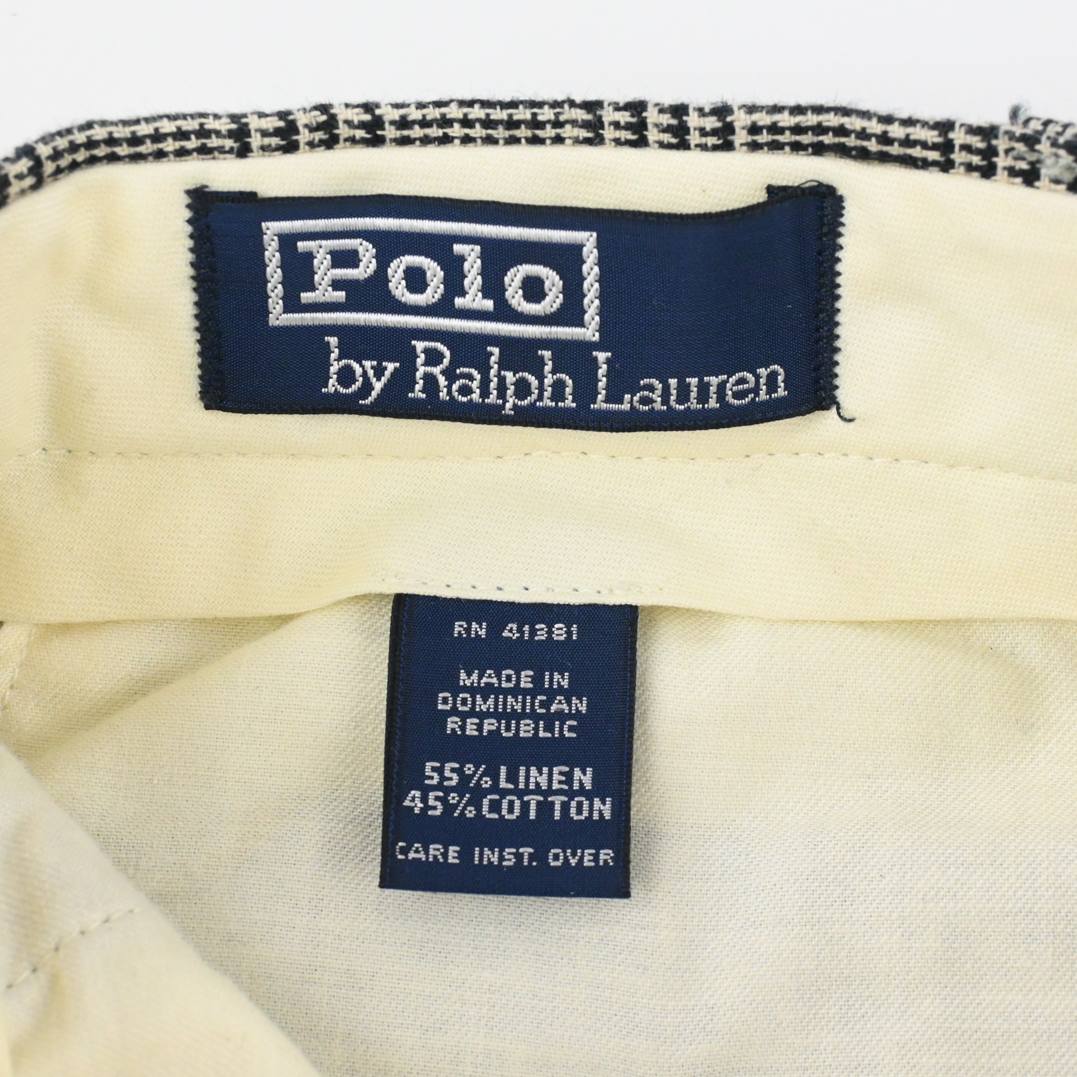 90's POLO BY RALPH LAUREN COTTON/LINEN SLACKS W33 L32