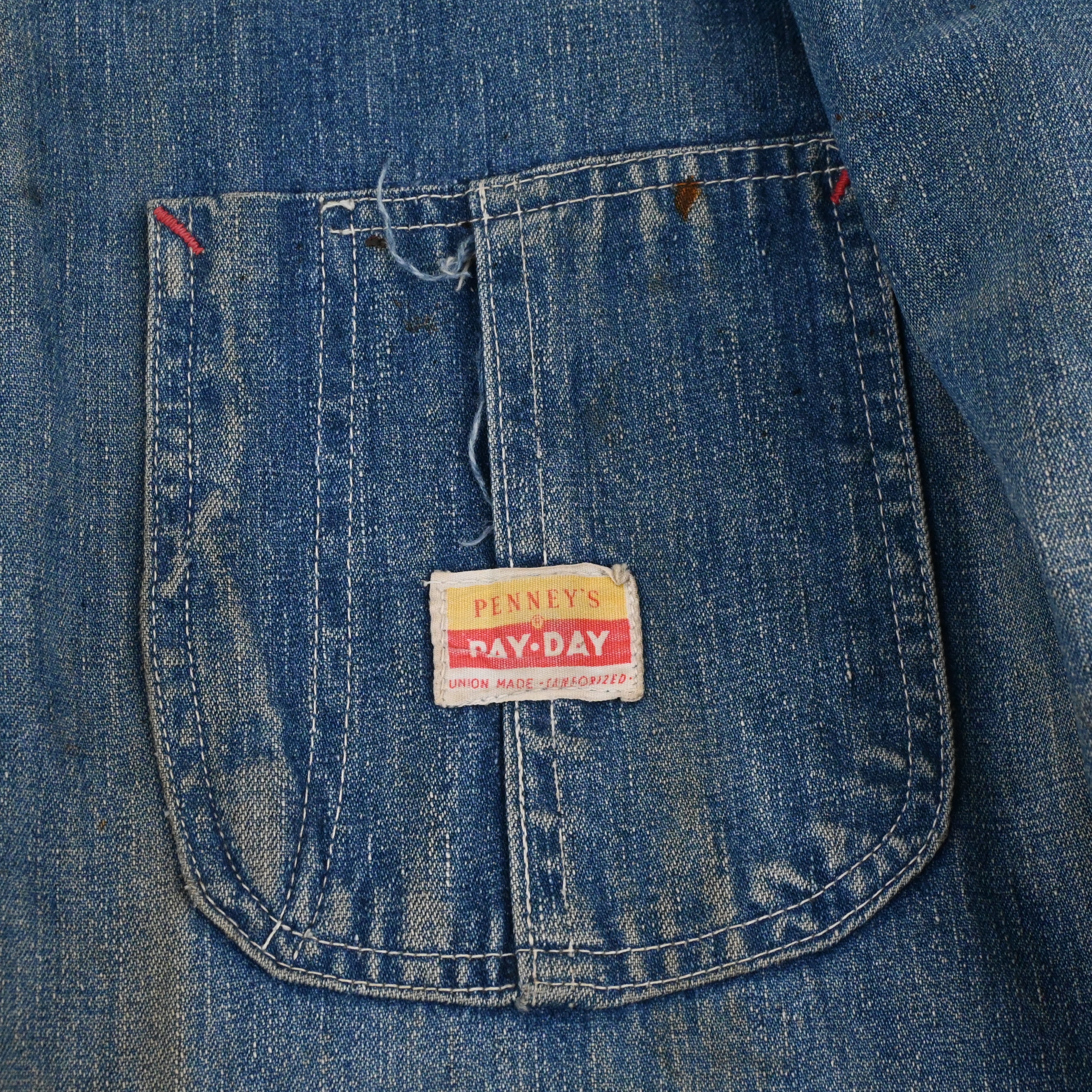 50'S PENNEY'S PAYDAY RAGLAN SLEEVE DENIM CHORE JACKET