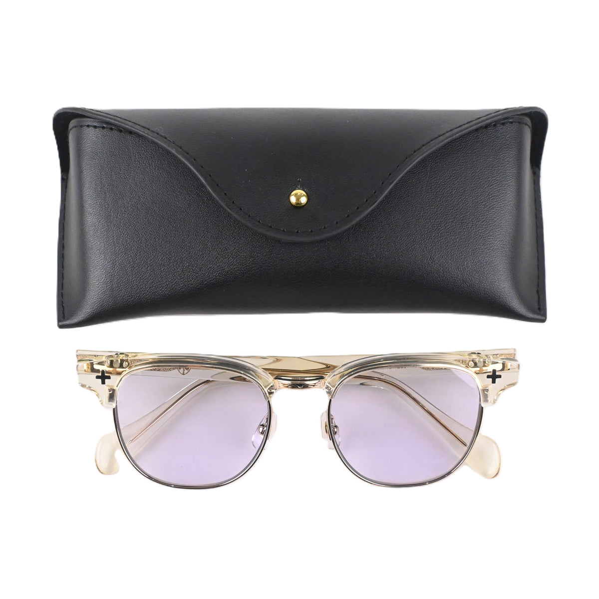 FLAME: Clear×Gold LENSES:Smoke　　　　　　　　　　　　　　　　　　　　　　　　　Foremost Garments Flip up Glasses