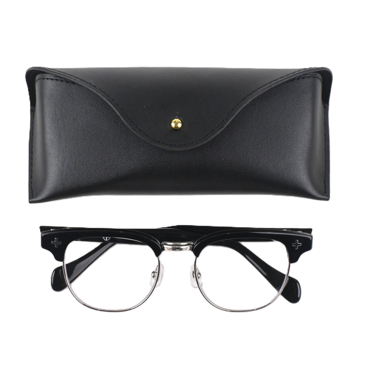 FLAME: Black×Silver LENSES:Clear　　　　　　　　　　　　　　　　　　　　　　　　　　　　Foremost Garments Flip up Glasses