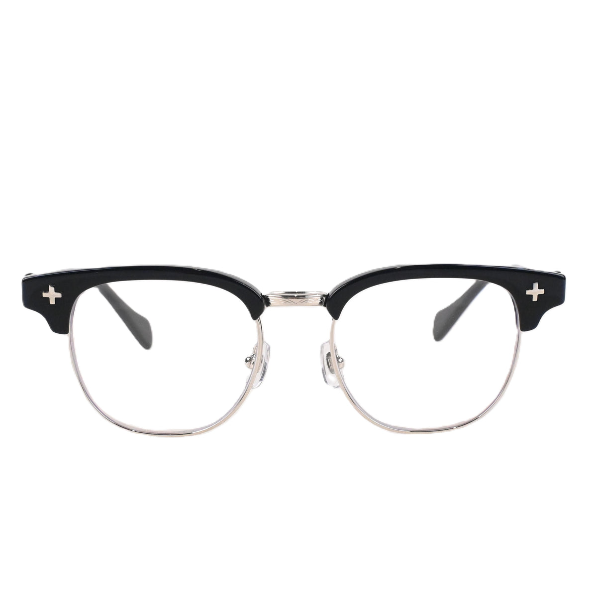 FLAME: Black×Silver LENSES:Clear　　　　　　　　　　　　　　　　　　　　　　　　　　　　Foremost Garments Flip up Glasses