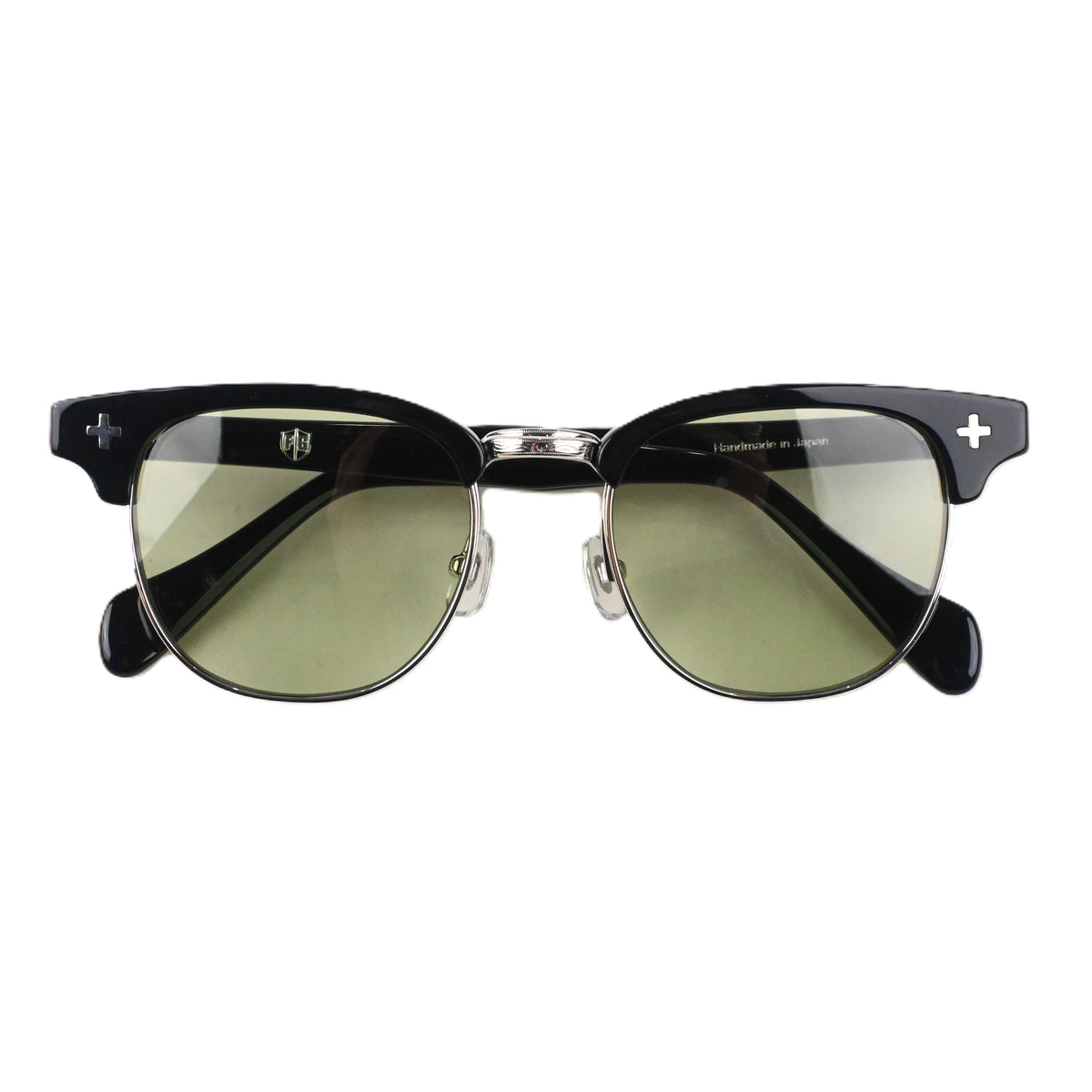 FLAME:Black×Silver LENSES:Olive　　　　　　　　　　　　　　　　　　　　　　　　　　　　Foremost Garments Flip up Glasses