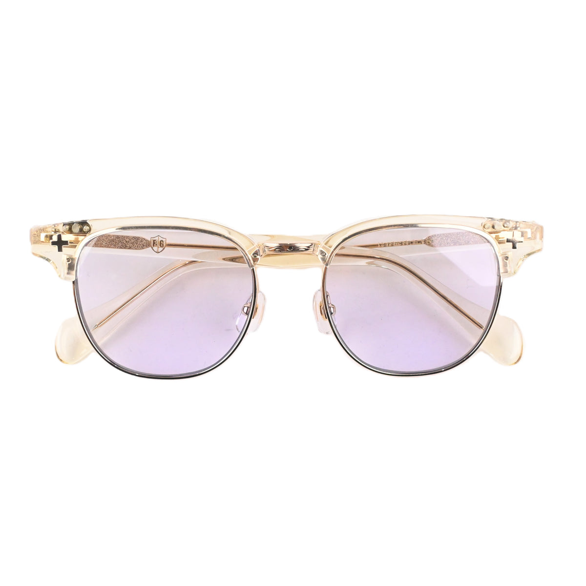 FLAME: Clear×Gold LENSES:Smoke　　　　　　　　　　　　　　　　　　　　　　　　　Foremost Garments Flip up Glasses