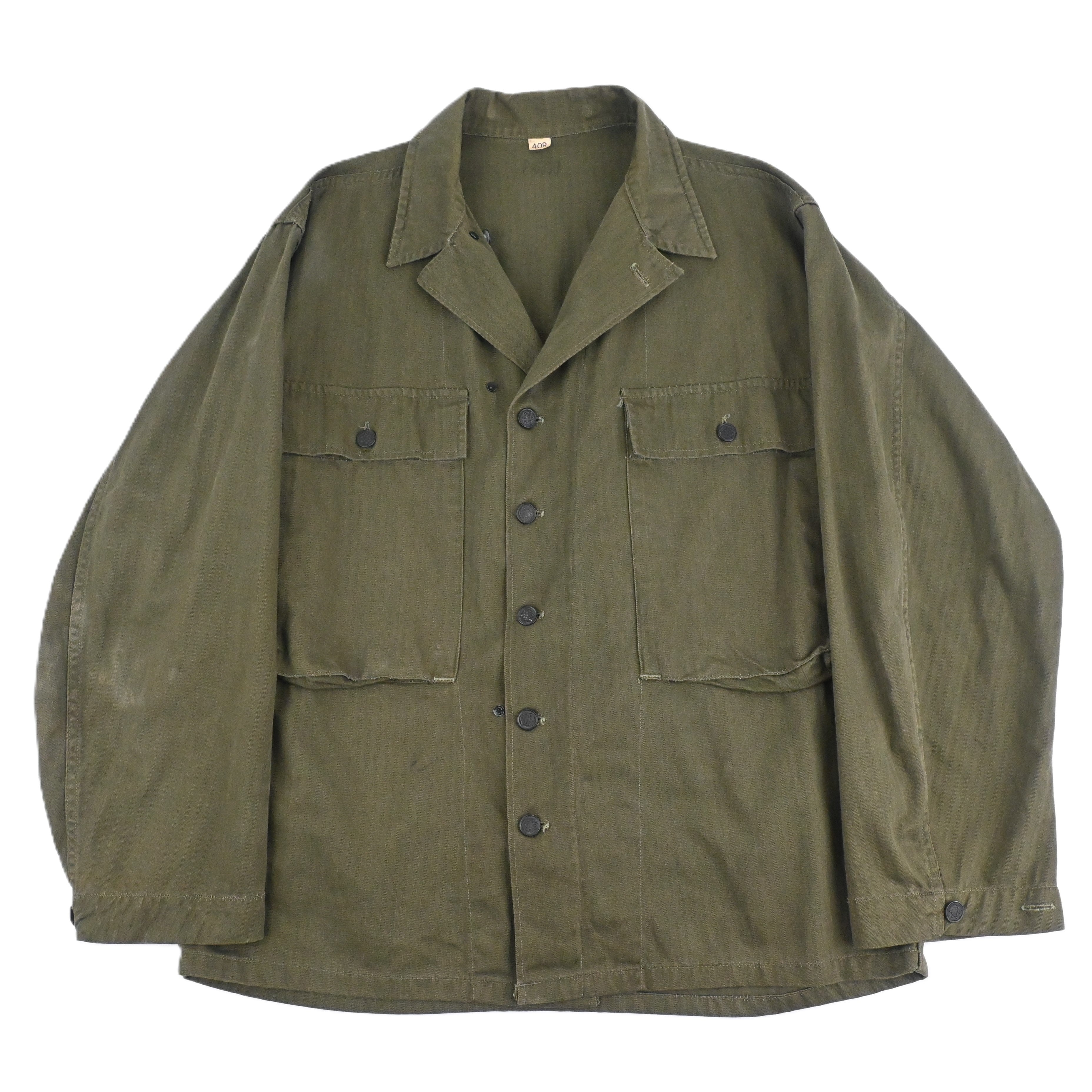 【雰囲気◎】m-43 hbt 実物 　　　　【40s】US ARMY 40's US ARMY M-43 UTILITY JACKET HBT SIZE 40