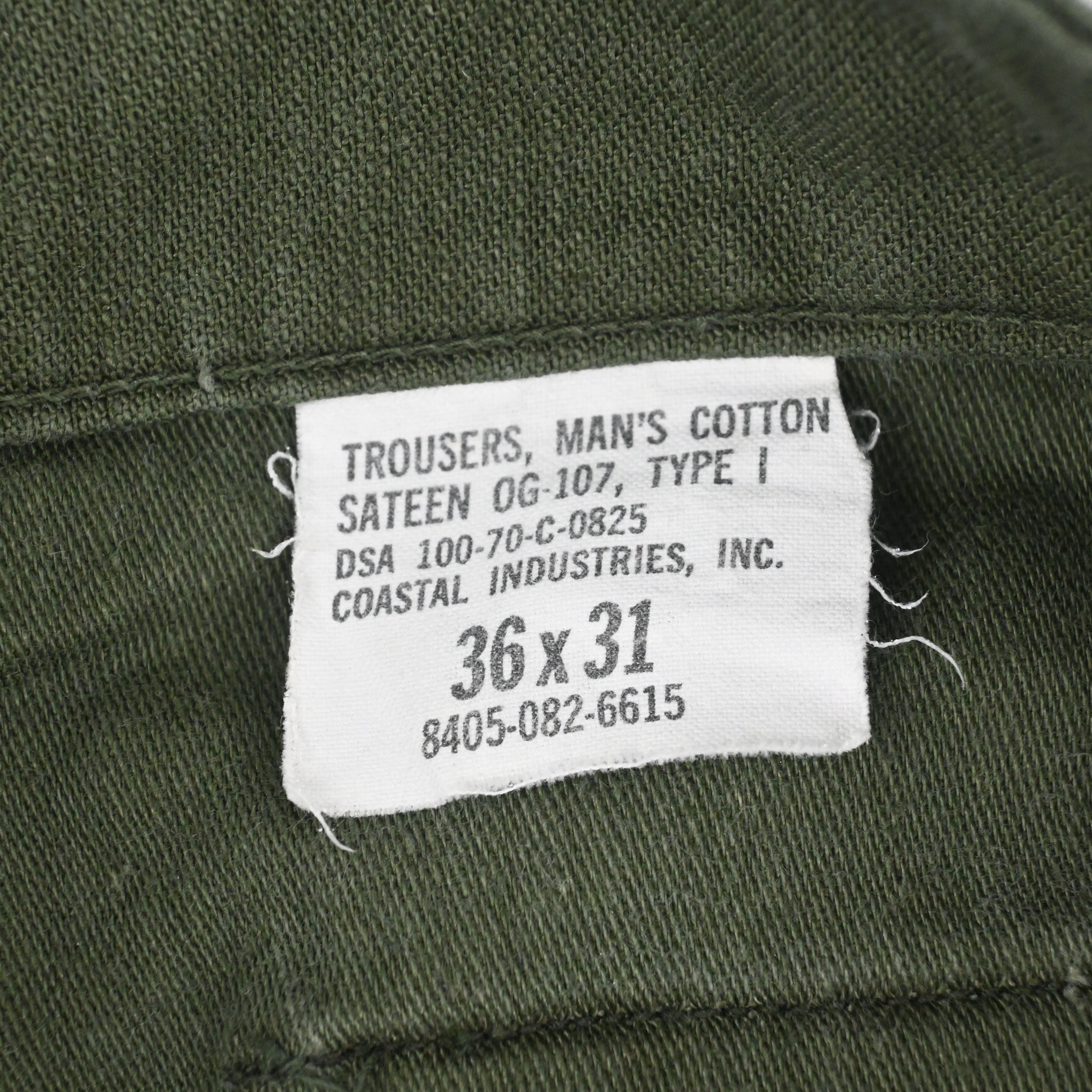 '70 SATEEN FATIGUE PANTS W35 L31