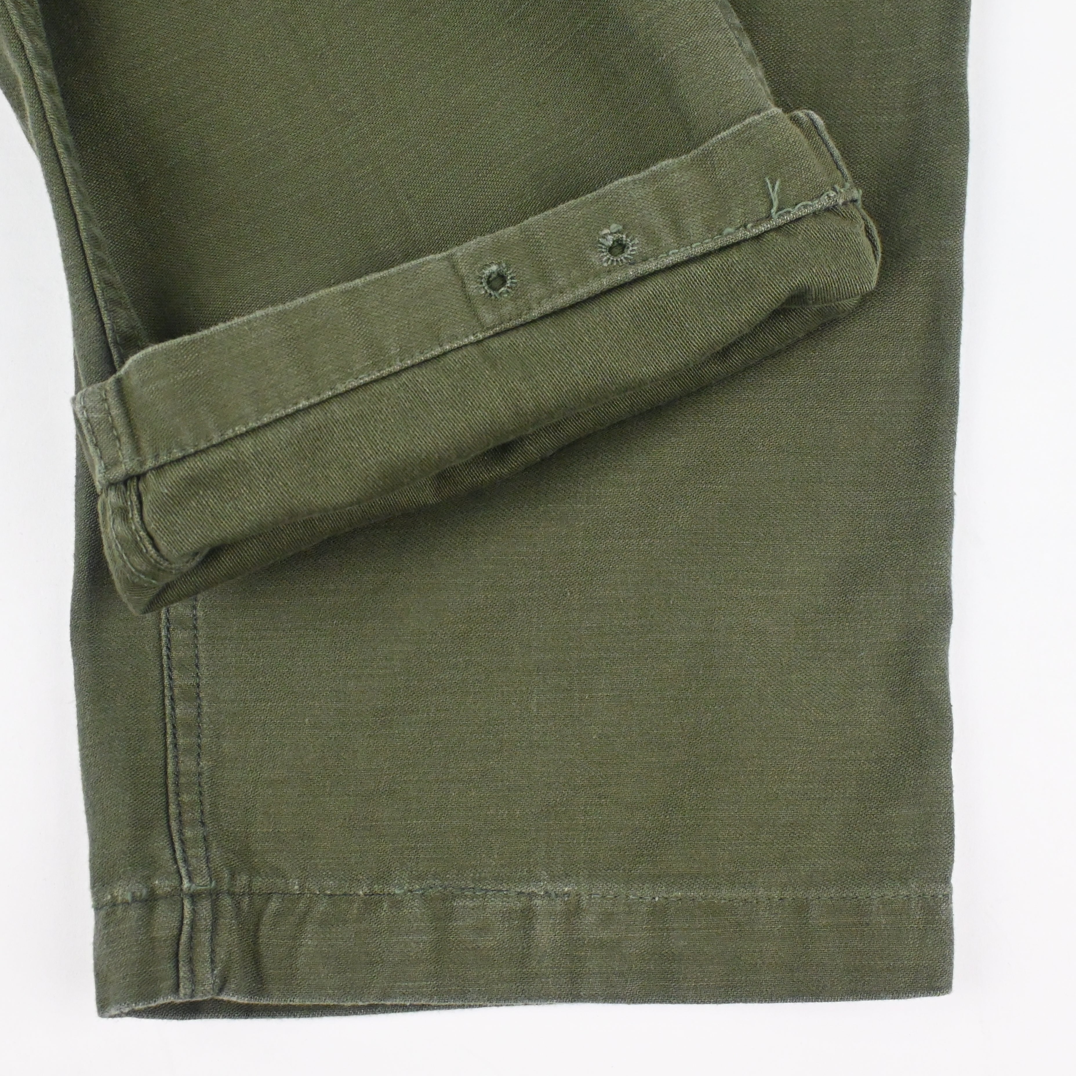 60's SATEEN FATIGUE PANTS BUTTON FLY W31 L30