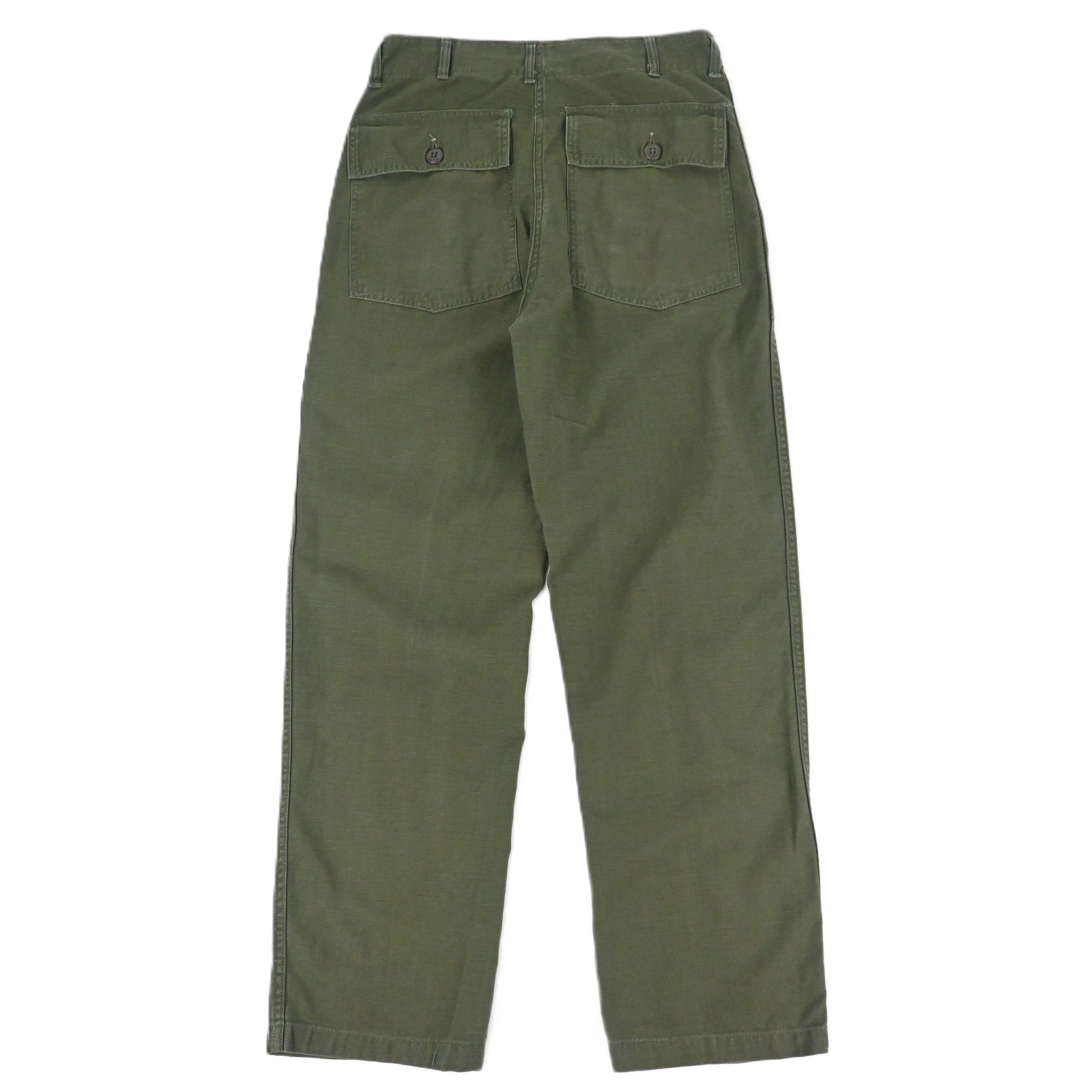60's SATEEN FATIGUE PANTS BUTTON FLY W31 L30