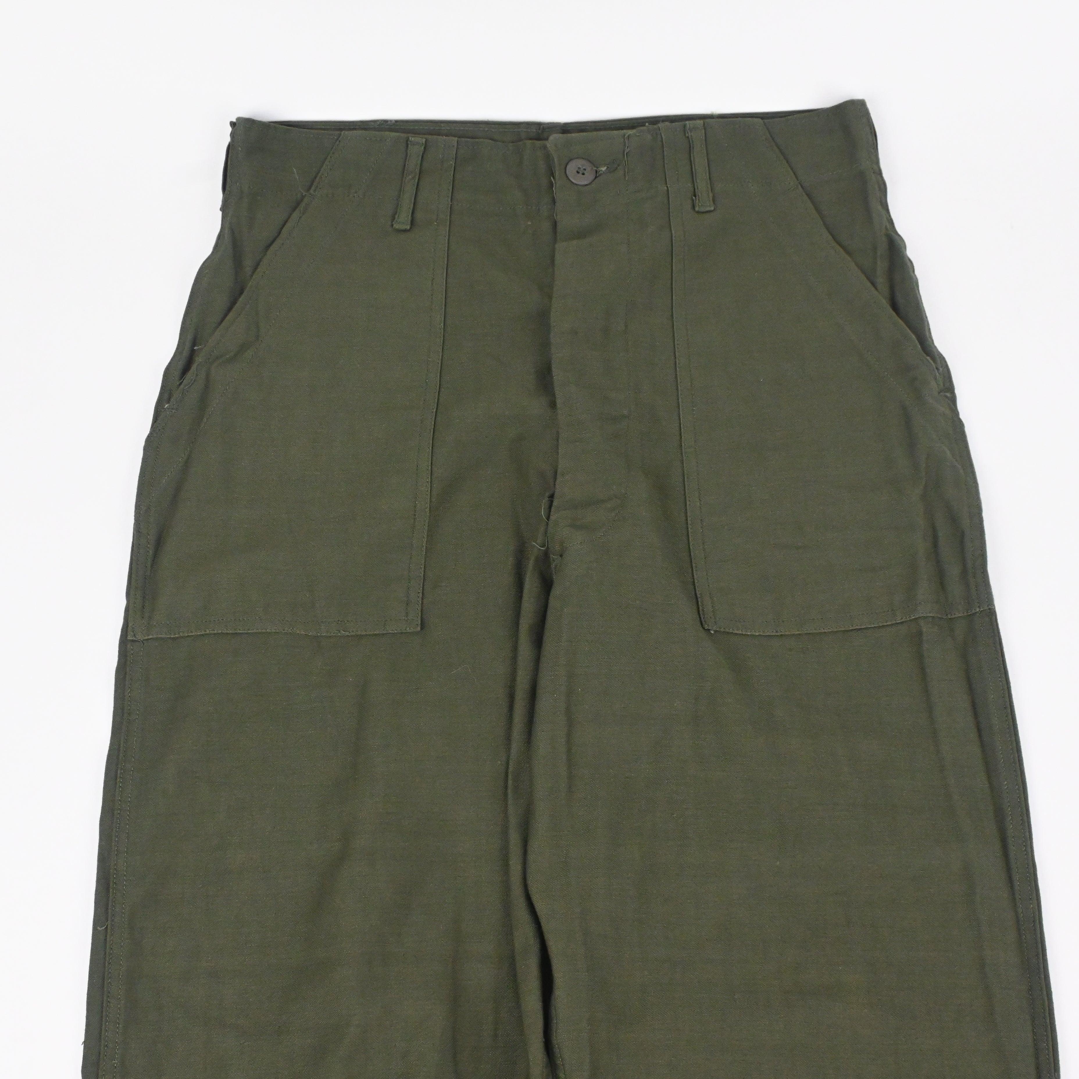 '72 SATEEN FATIGUE PANTS BUTTON FLY NON WASH SIZE W32 L33