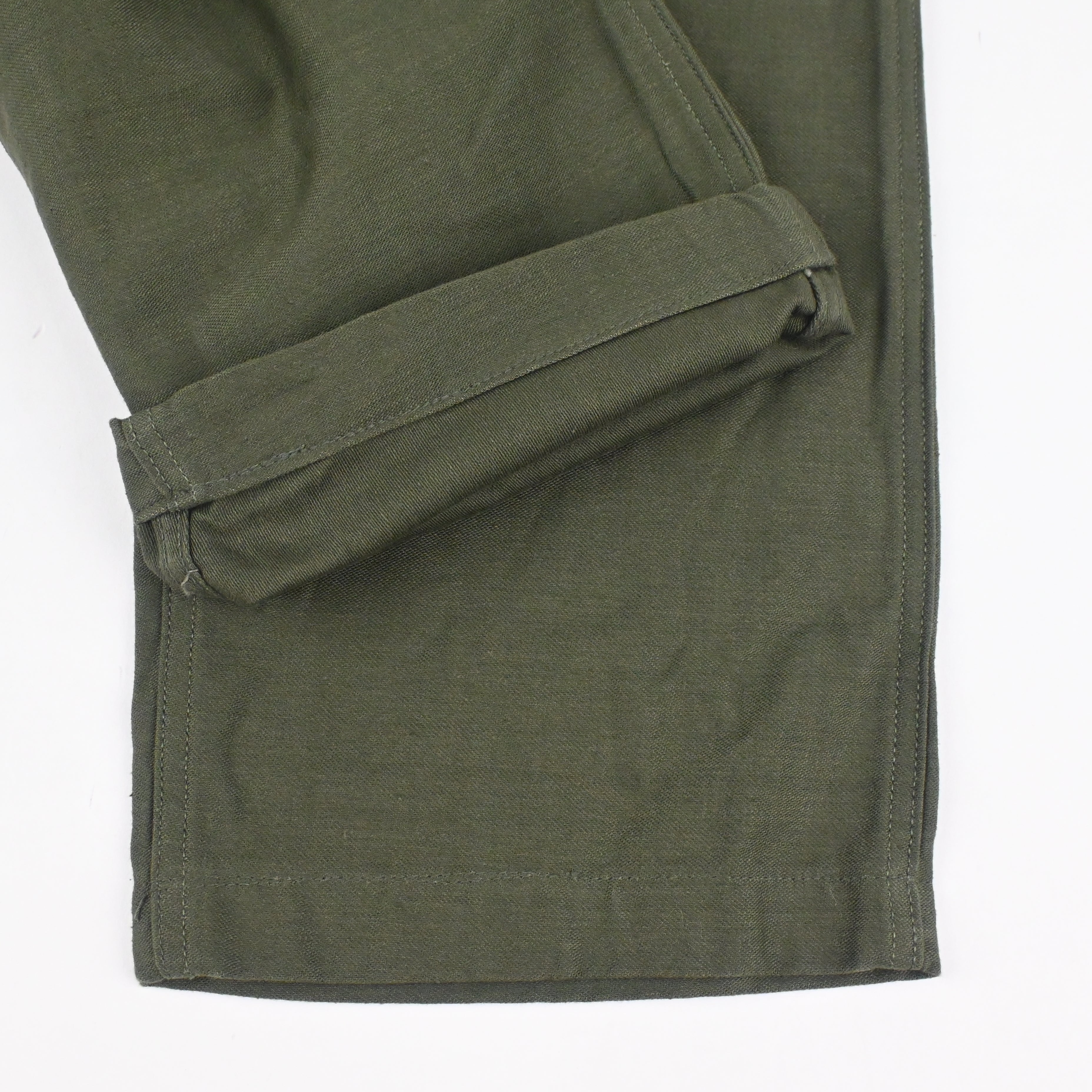 '72 SATEEN FATIGUE PANTS BUTTON FLY NON WASH SIZE W32 L33
