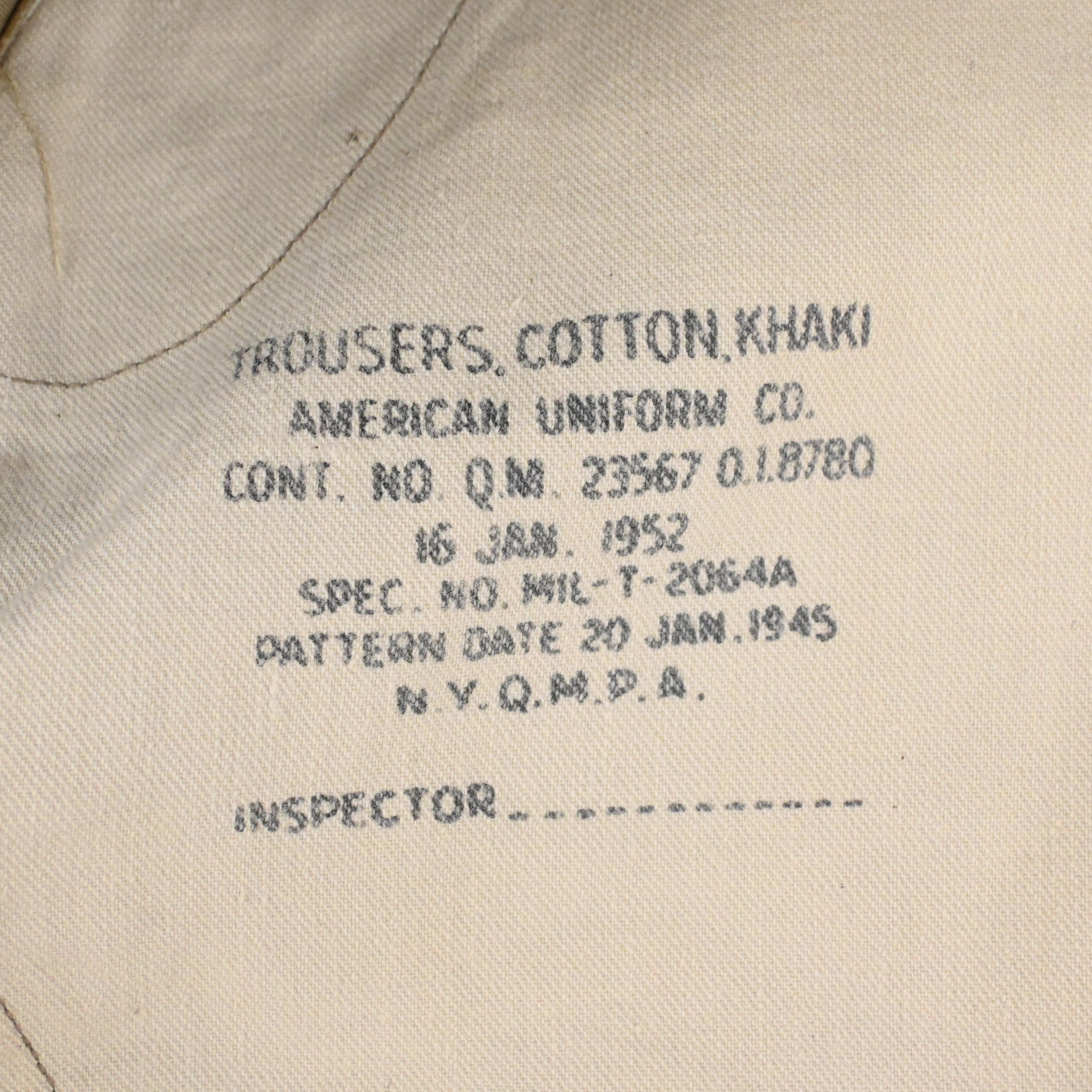 40's US ARMY 45KHAKI CHINO TROUSERS W33 L34