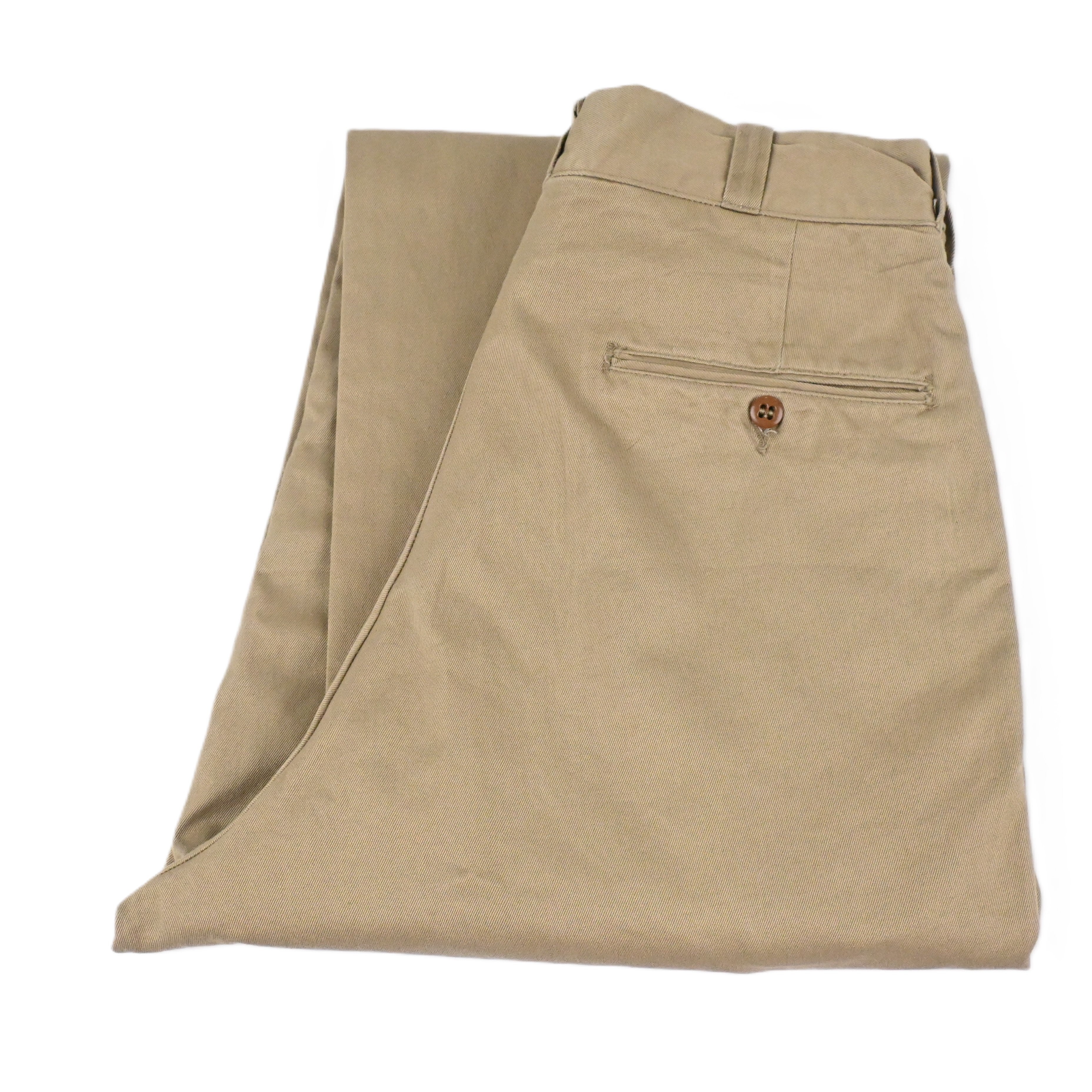 '56 US ARMY CHINO TROUSERS MIL-T-2064 BUTTONFLY SIZE 32×30 MINT