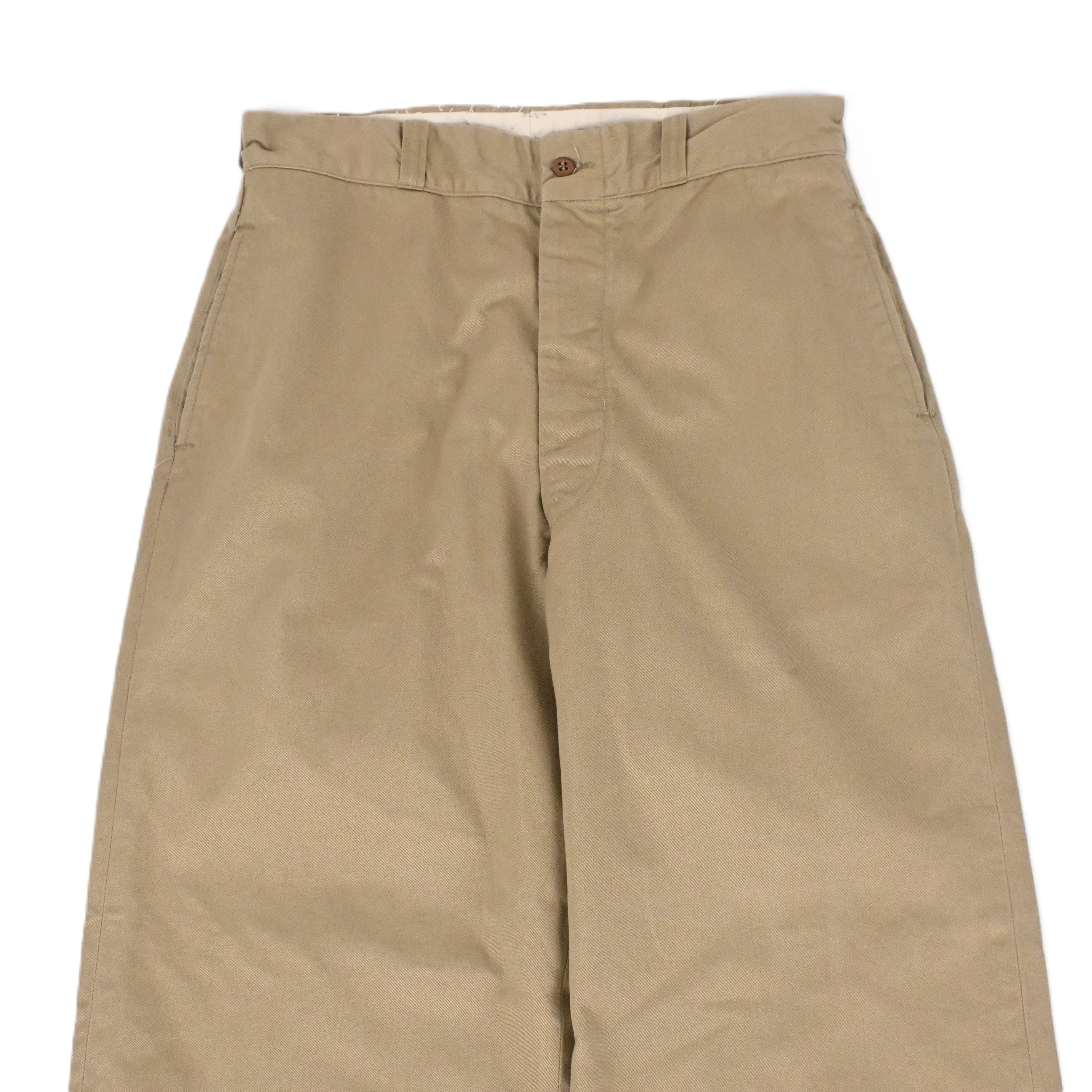 '56 US ARMY CHINO TROUSERS MIL-T-2064 BUTTONFLY SIZE 32×30 MINT