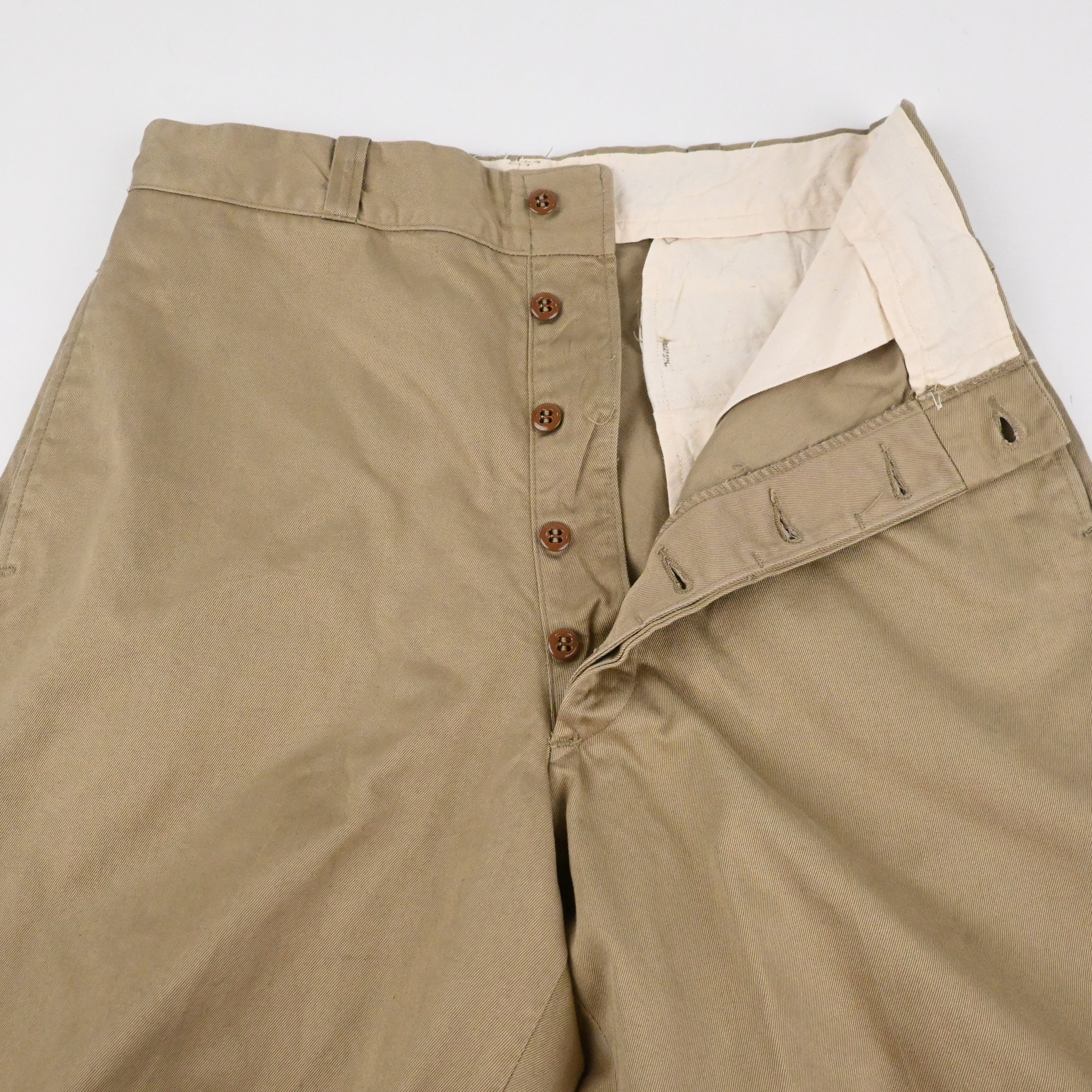 '56 US ARMY CHINO TROUSERS MIL-T-2064 BUTTONFLY SIZE 32×30 MINT