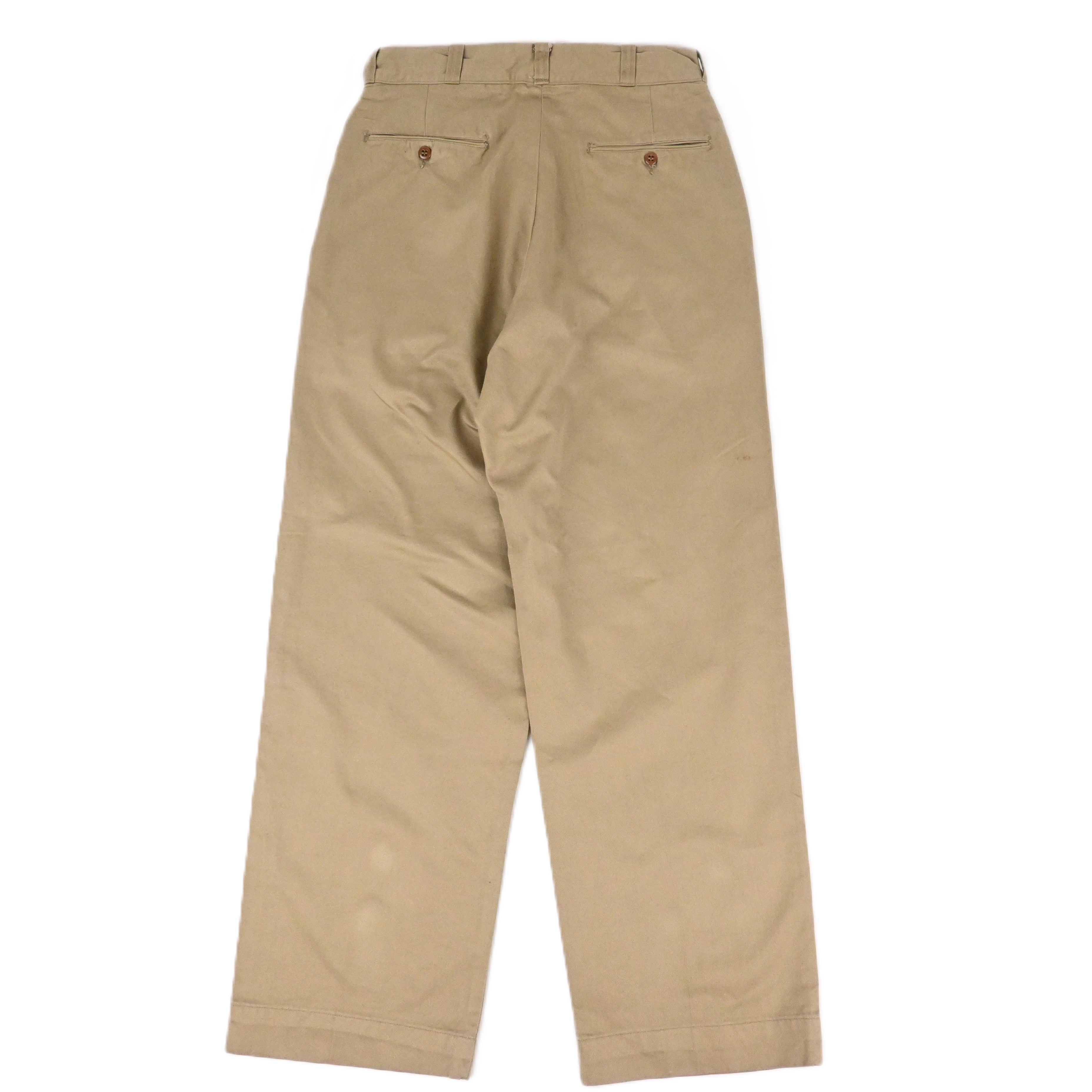 '56 US ARMY CHINO TROUSERS MIL-T-2064 BUTTONFLY SIZE 32×30 MINT