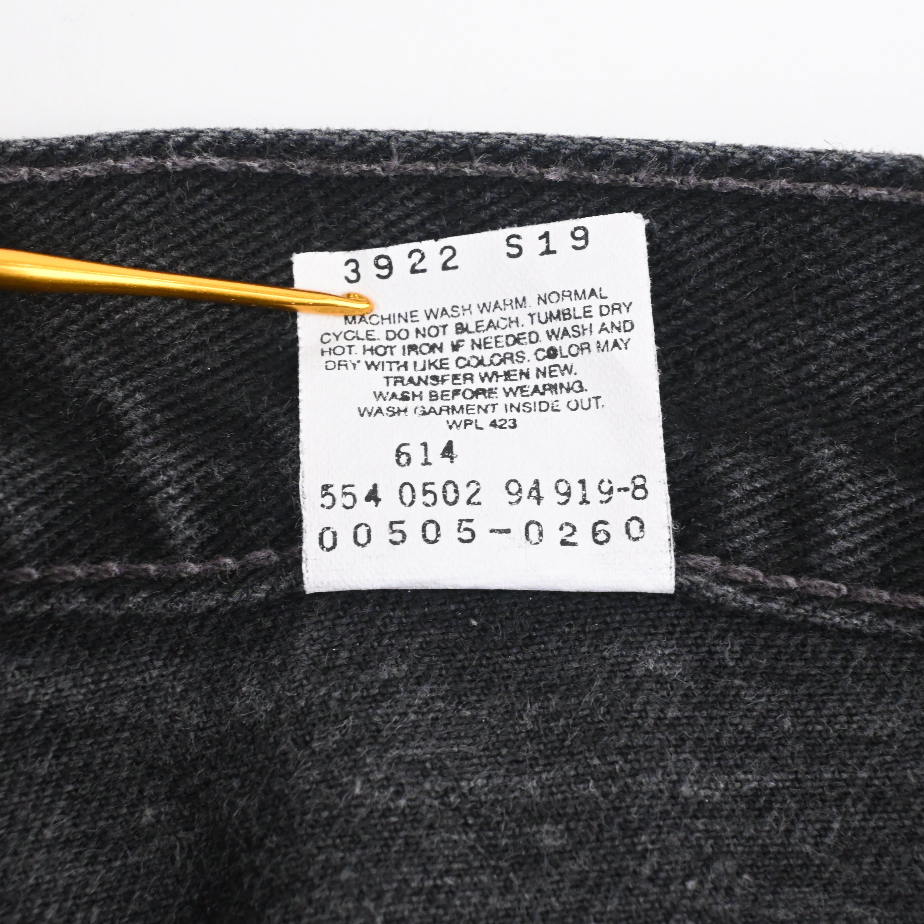 '02 Levi's 505-0260 Black Size W35 L30