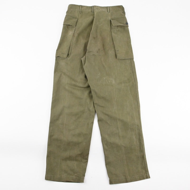 m-43 hbt パンツ 40s w30 L33 40s 米軍 U.S.ARMY M-43 HBT ヘリンボーンツイル カーゴパンツ w30 L33