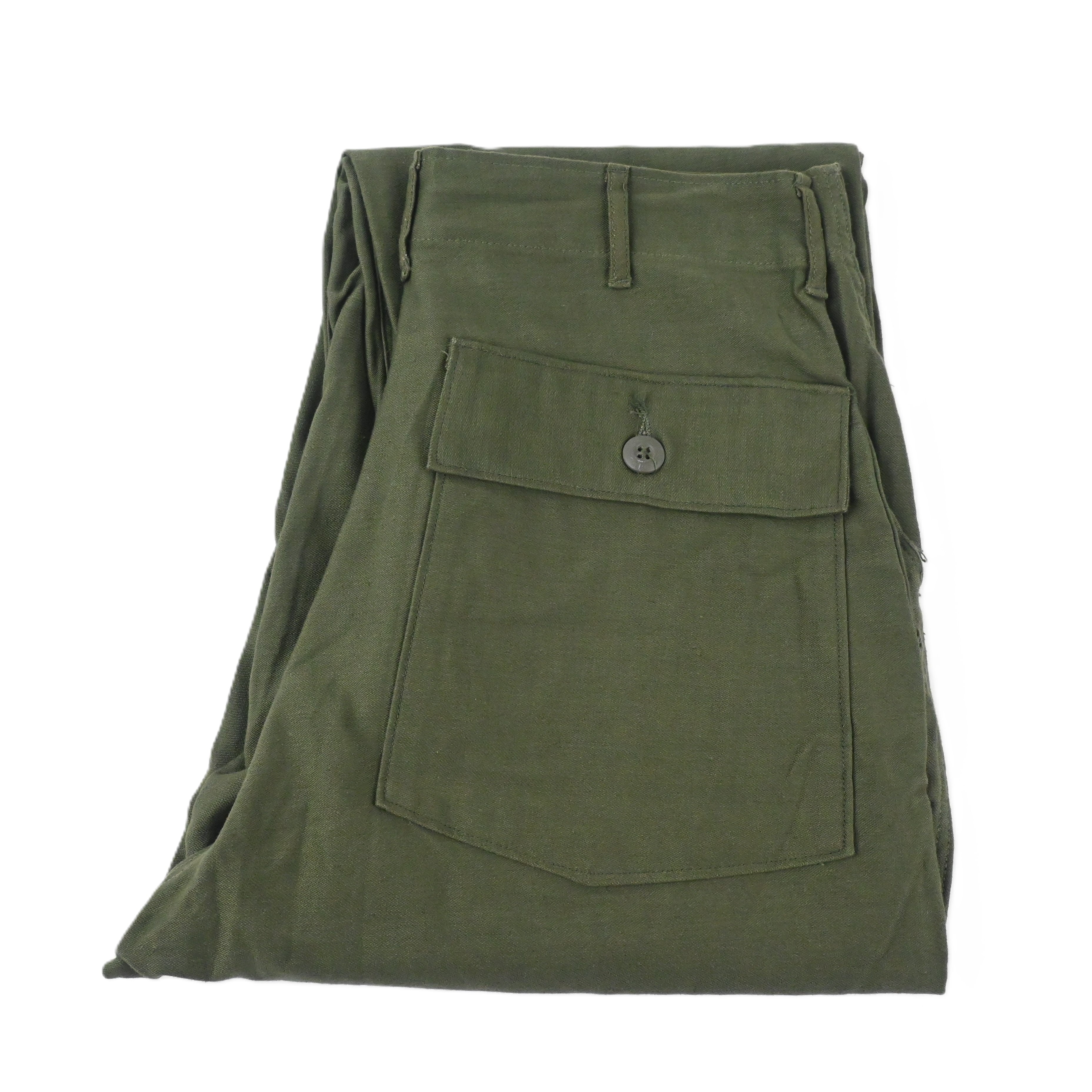 '72 SATEEN FATIGUE PANTS BUTTON FLY DEAD STOCK SIZE W32 L33