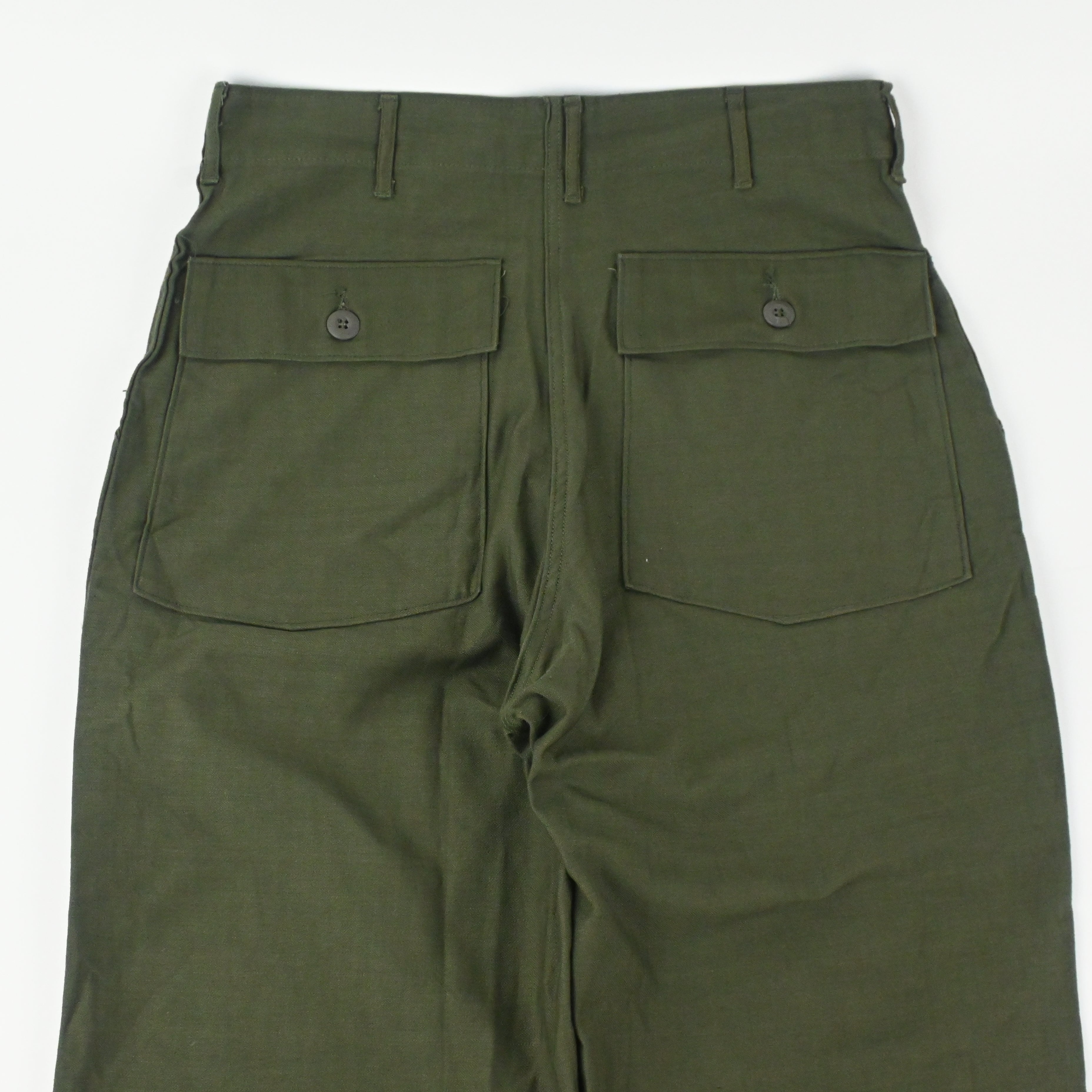 '72 SATEEN FATIGUE PANTS BUTTON FLY DEAD STOCK SIZE W32 L33