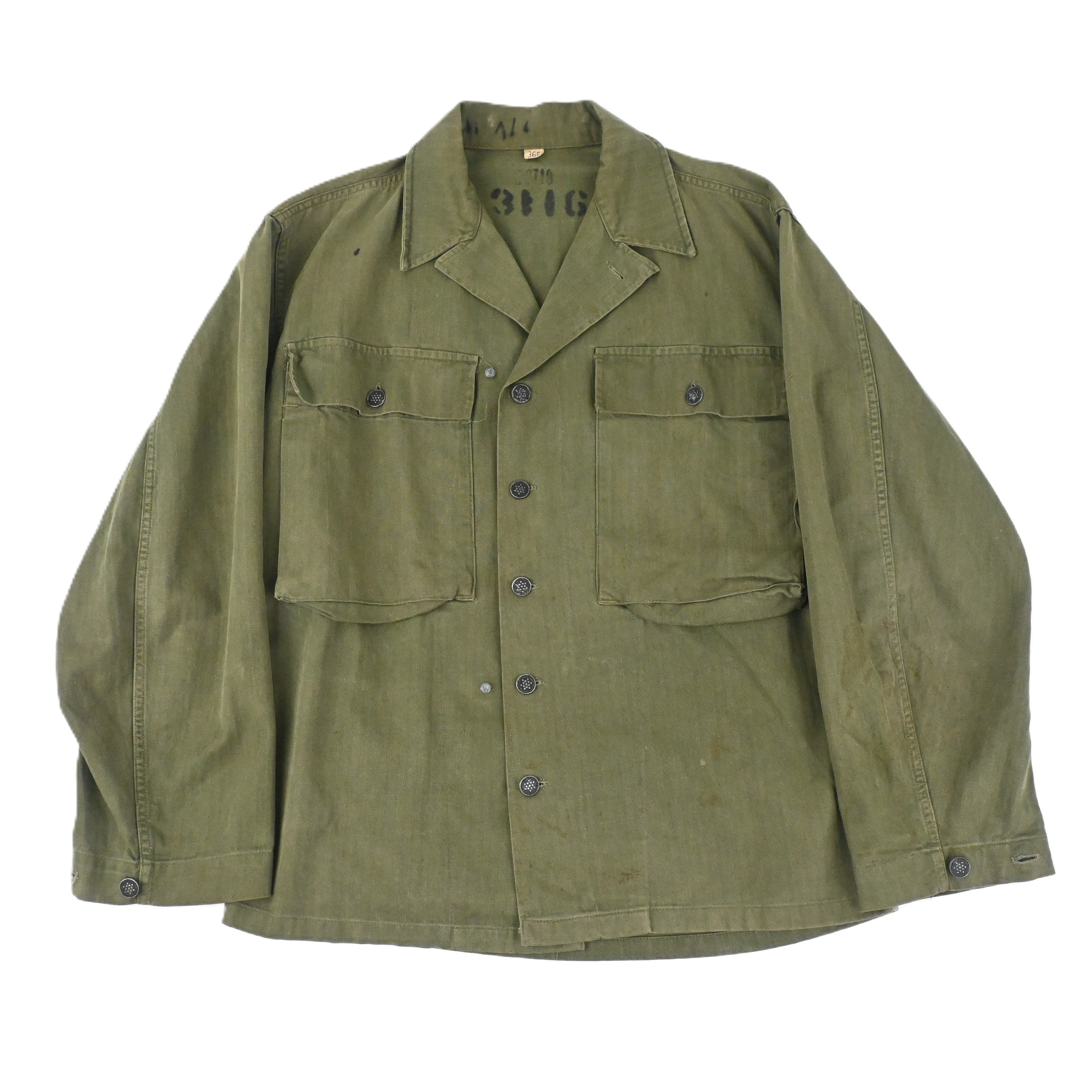 40's US ARMY M-43 UTILITY JACKET HBT SIZE 36R