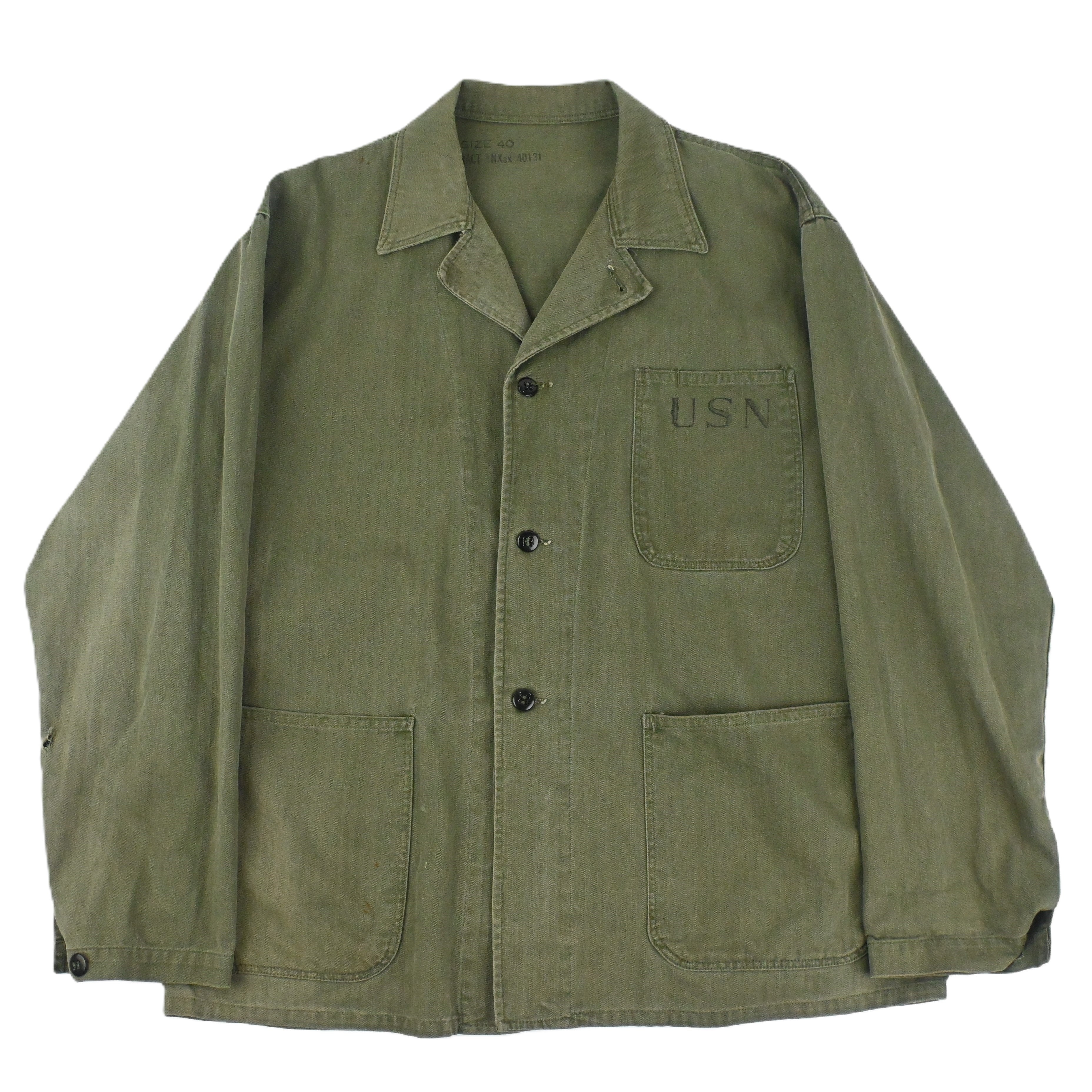 40's US NAVY N-3 UTILITY JACKET HBT SIZE 40