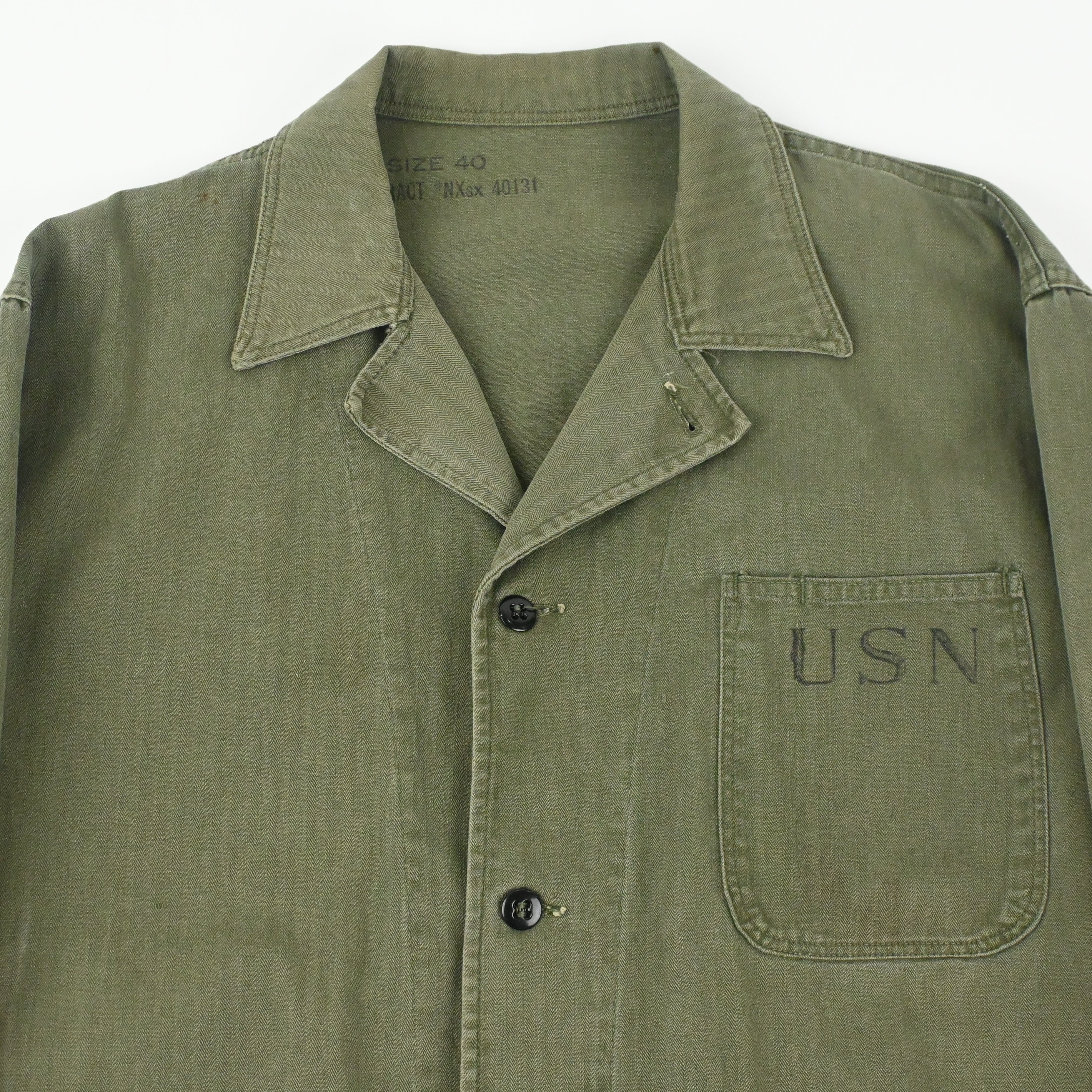 40's US NAVY N-3 UTILITY JACKET HBT SIZE 40