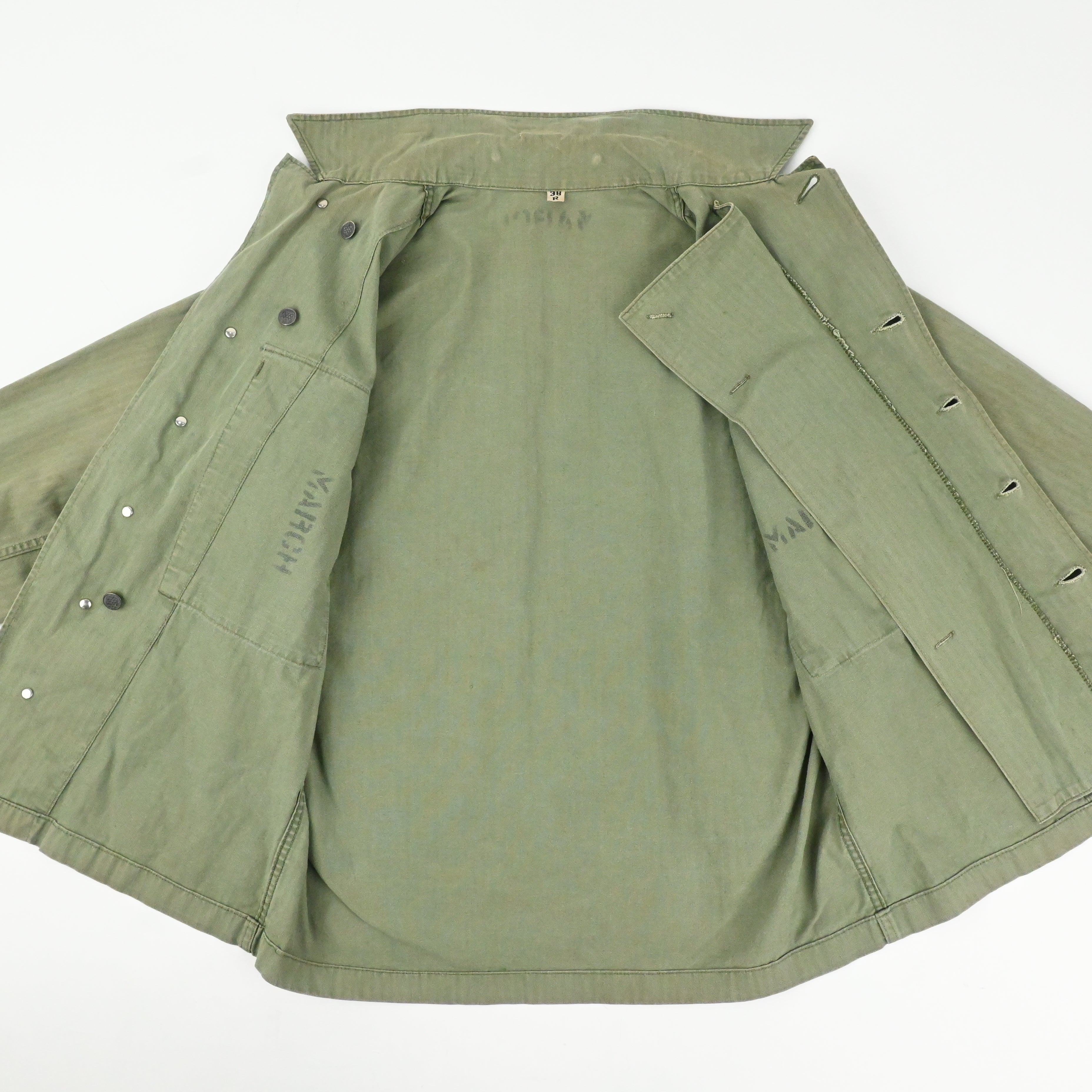 40's US ARMY M-43 UTILITY JACKET HBT SIZE 38R ②
