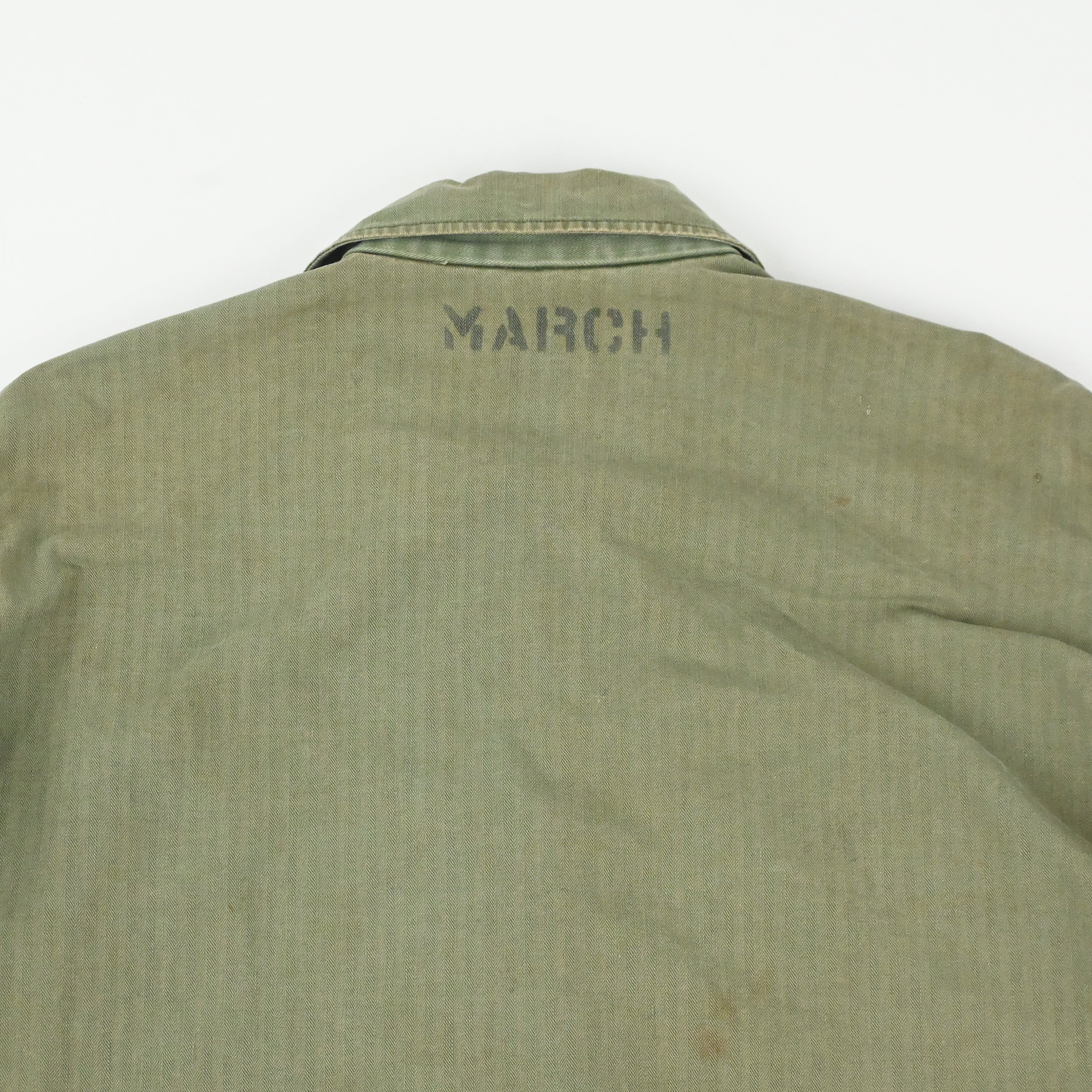40's US ARMY M-43 UTILITY JACKET HBT SIZE 38R ②