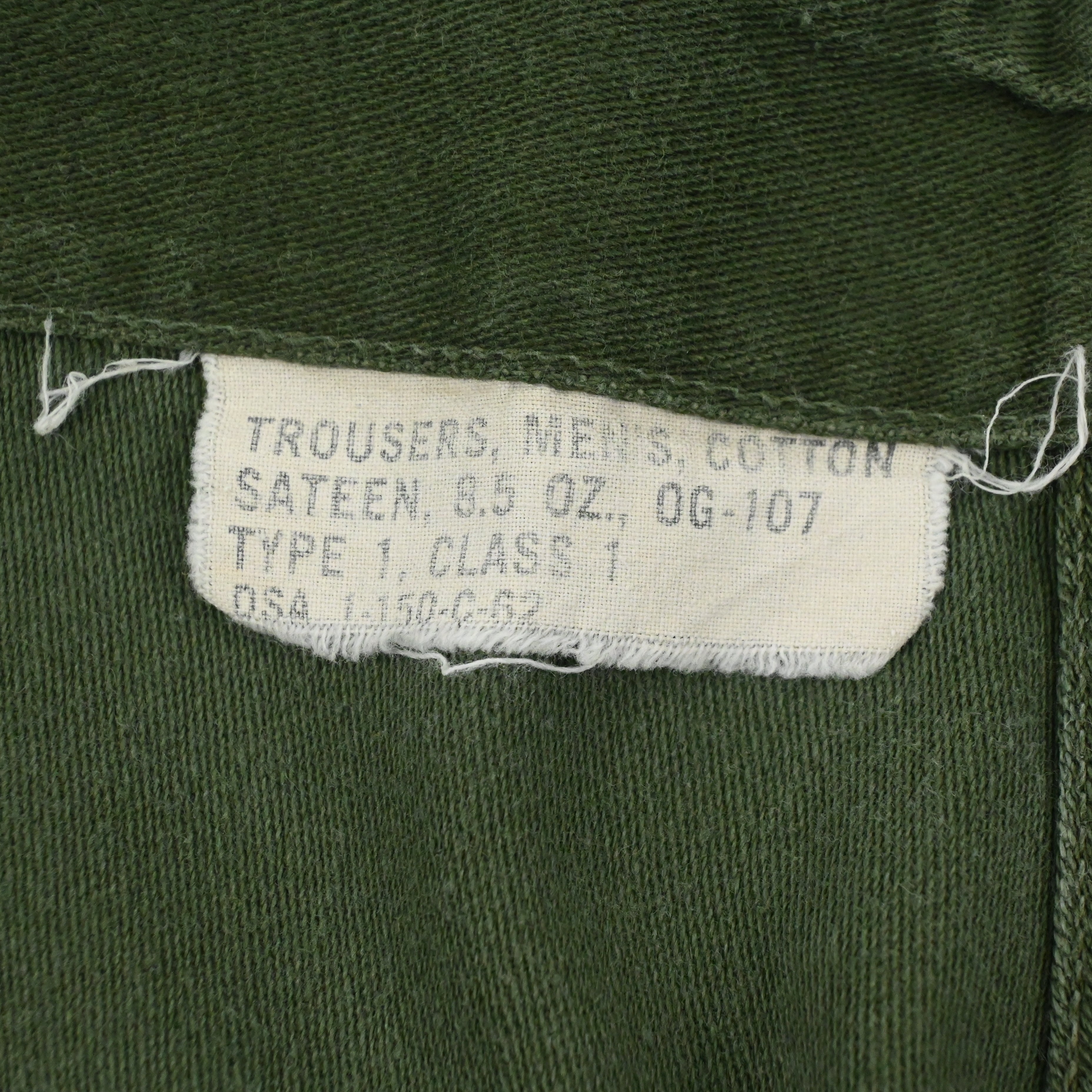 '62 SATEEN FATIGUE PANTS BUTTON FLY SIZE W29 L31