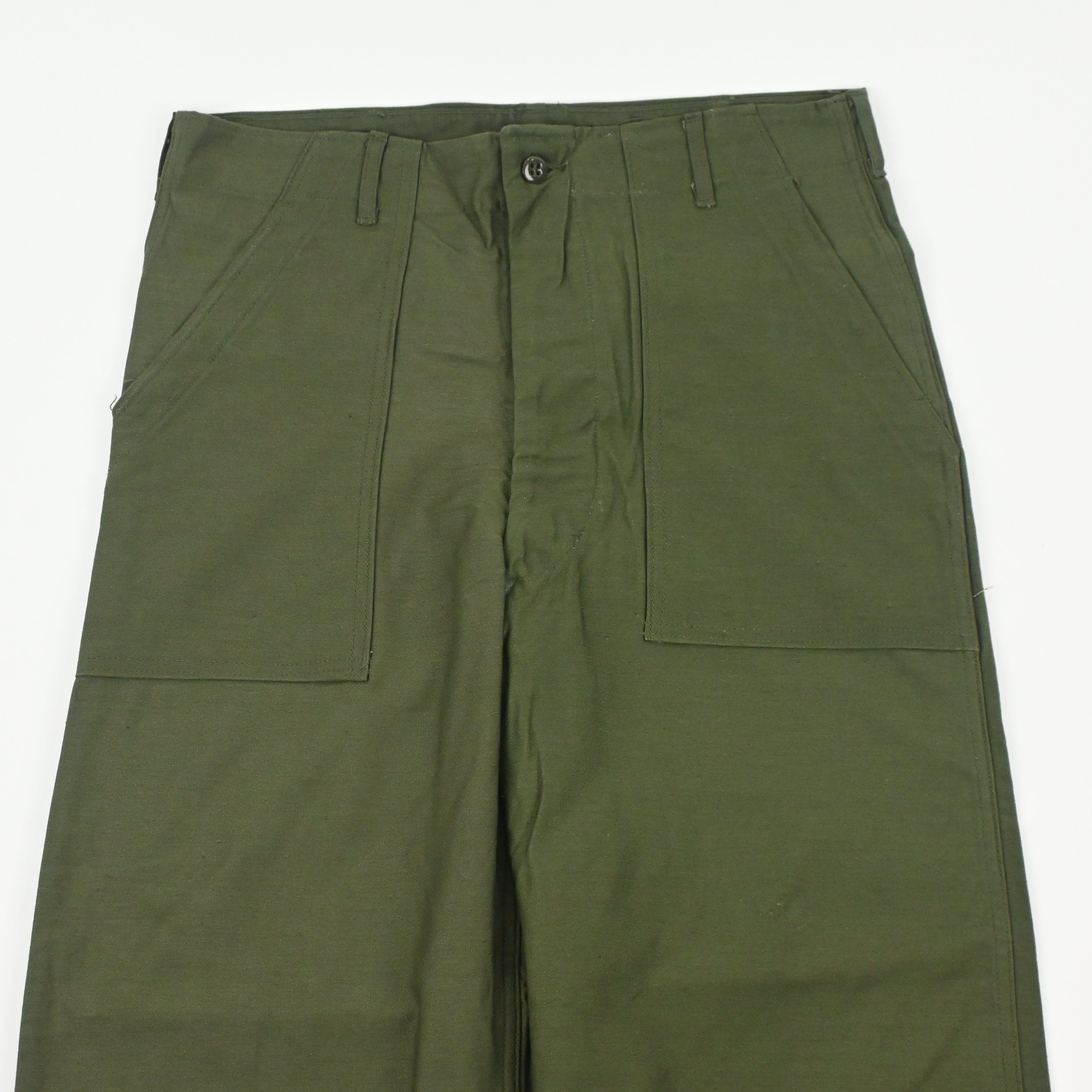 60's SATEEN FATIGUE PANTS BUTTON FLY DEAD STOCK SIZE W32 L29