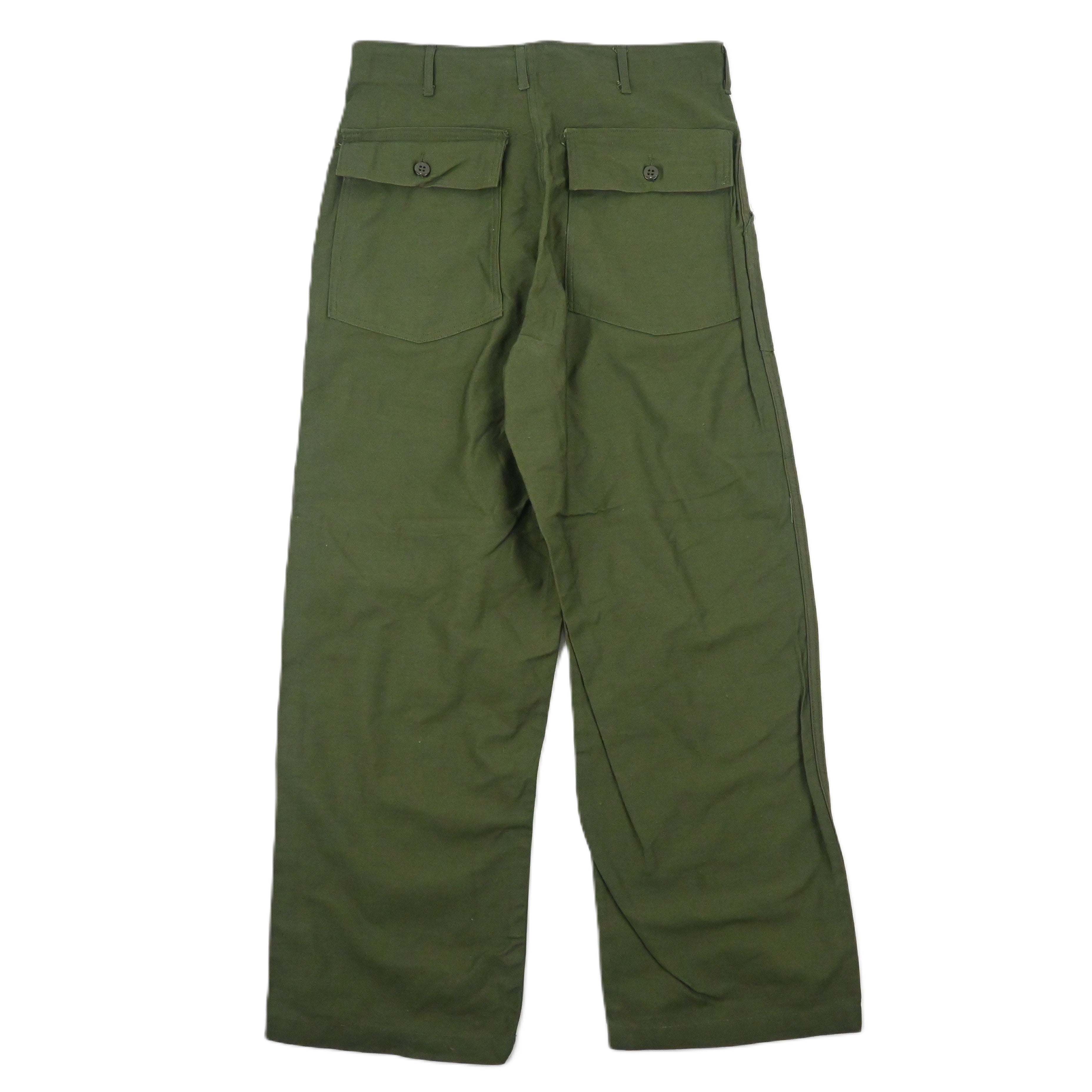 60's SATEEN FATIGUE PANTS BUTTON FLY DEAD STOCK SIZE W32 L29