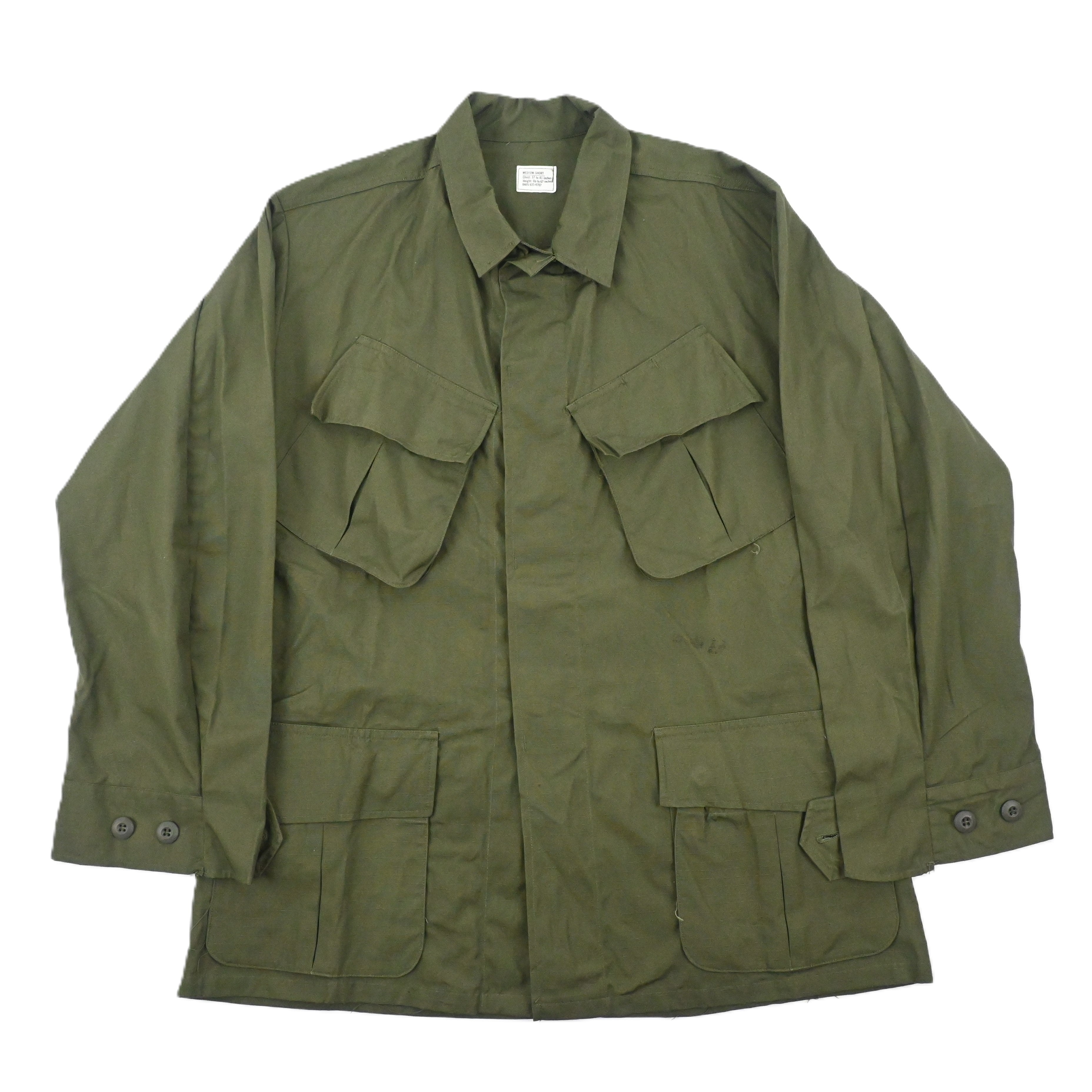 '69 JUNGLE FATIGUE JACKET 4TH RIP STOP SIZE M-SHORT DEAD STOCK