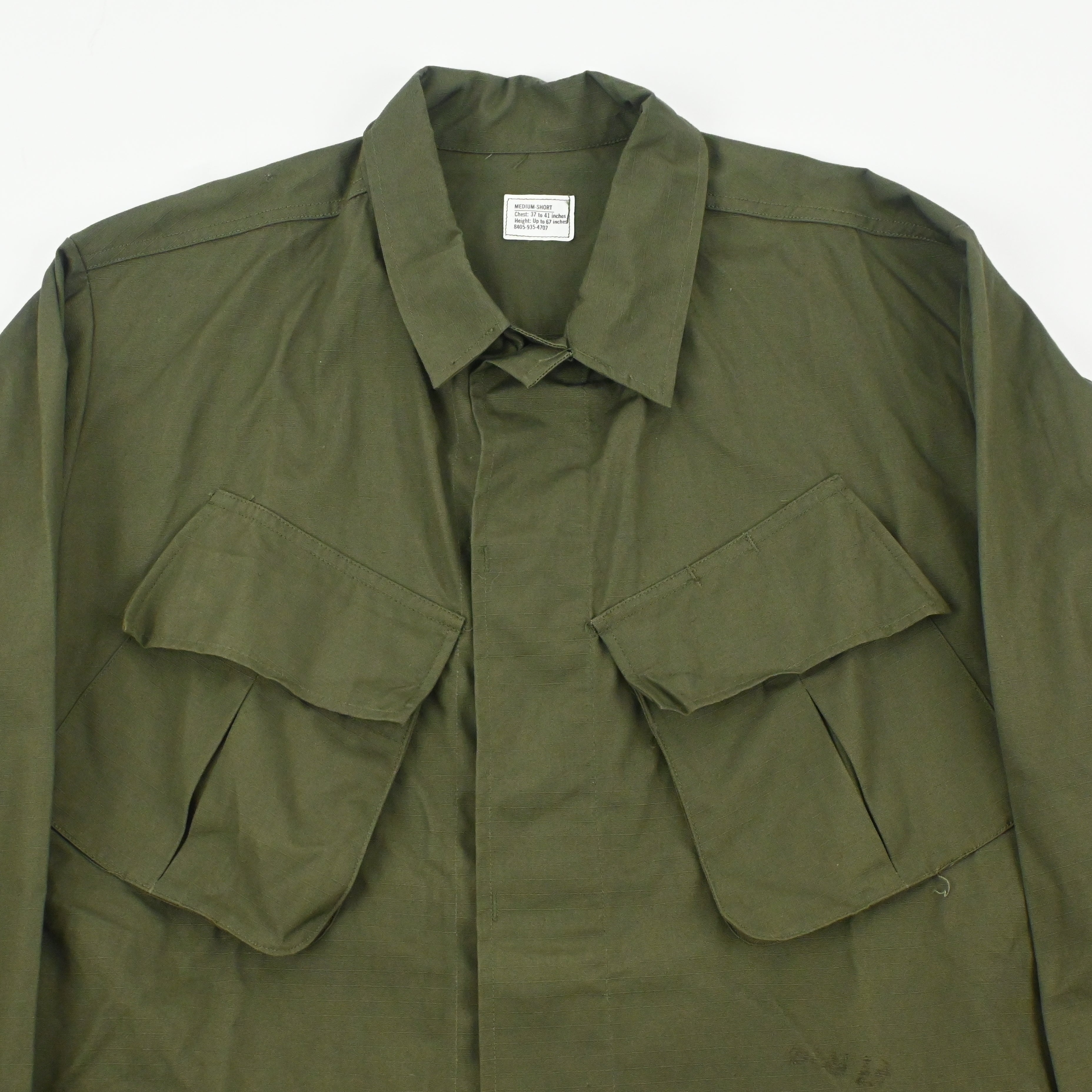 '69 JUNGLE FATIGUE JACKET 4TH RIP STOP SIZE M-SHORT DEAD STOCK