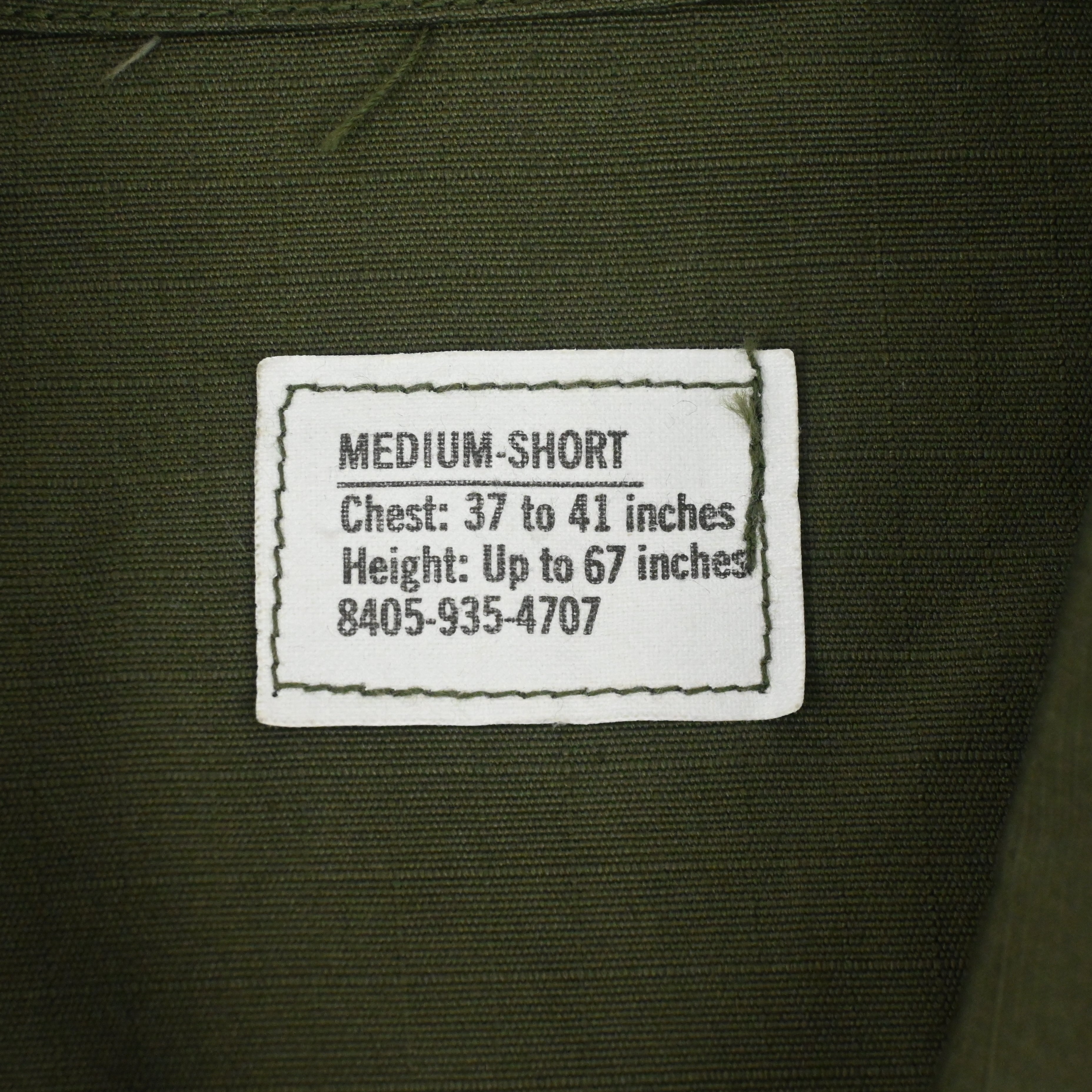'69 JUNGLE FATIGUE JACKET 4TH RIP STOP SIZE M-SHORT DEAD STOCK
