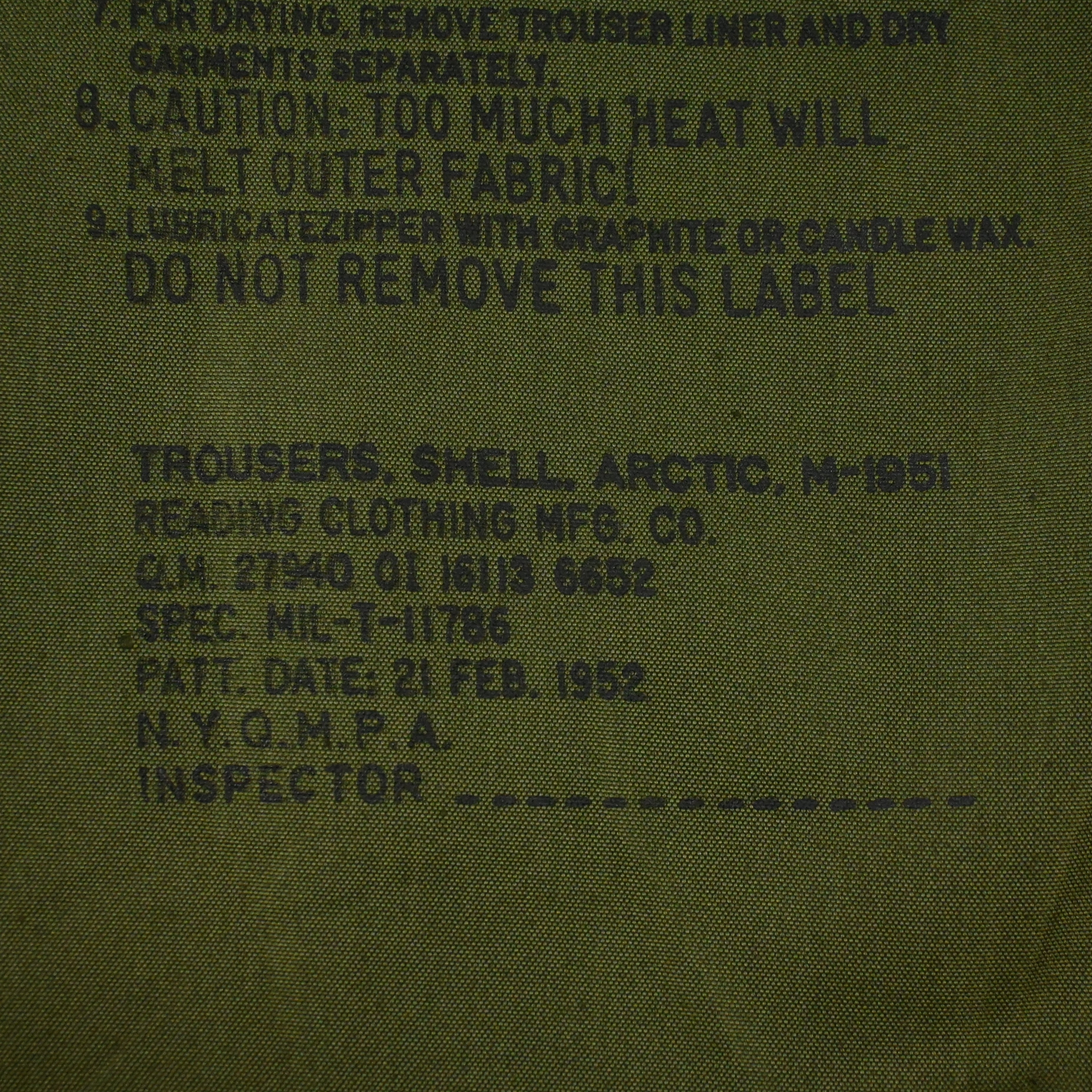 50's M-51 ARCTIC TROUSERS DEAD STOCK SIZE S-REGULAR & M-REGULAR