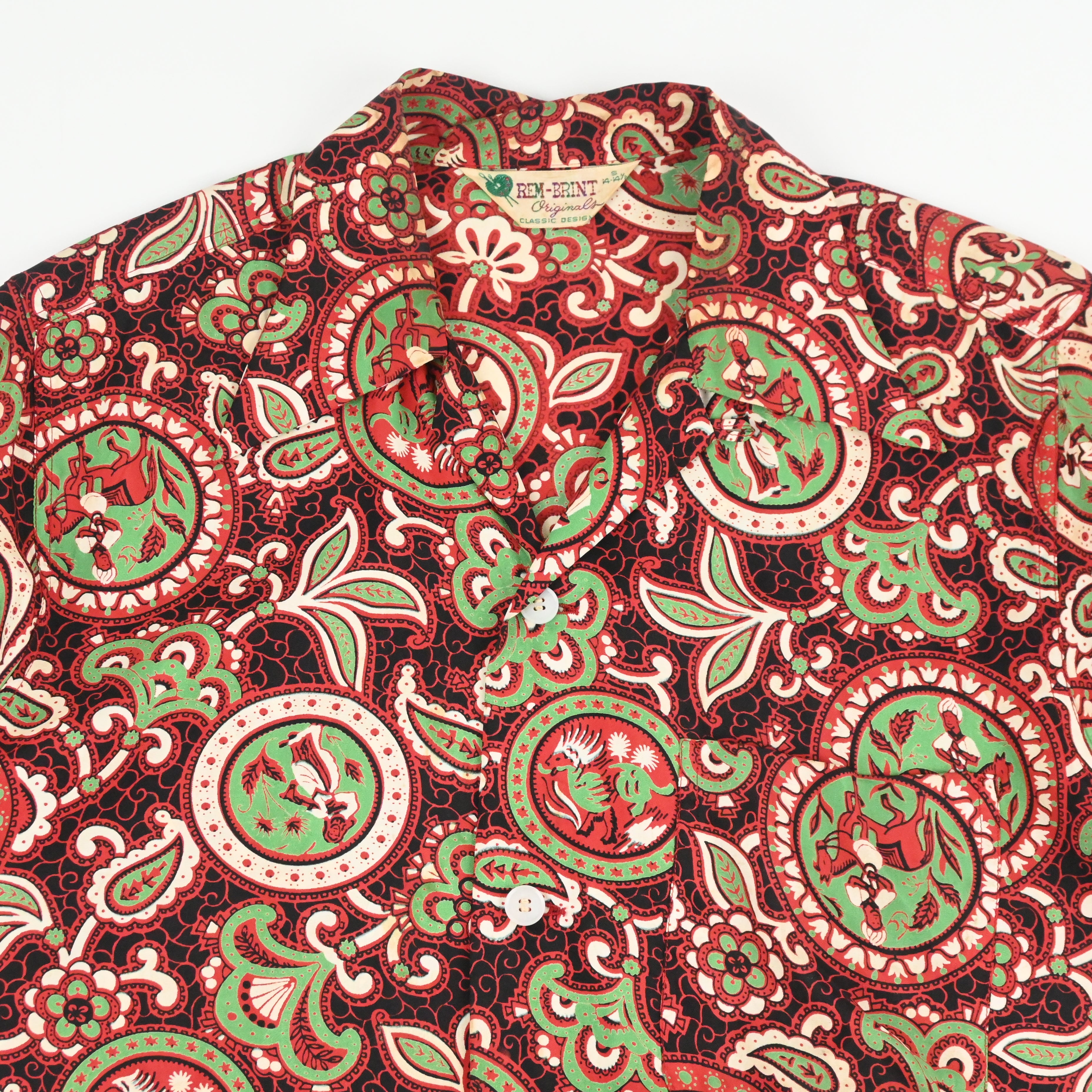 40's REM-BRINT LOOP COLLAR SHIRT SIZE S