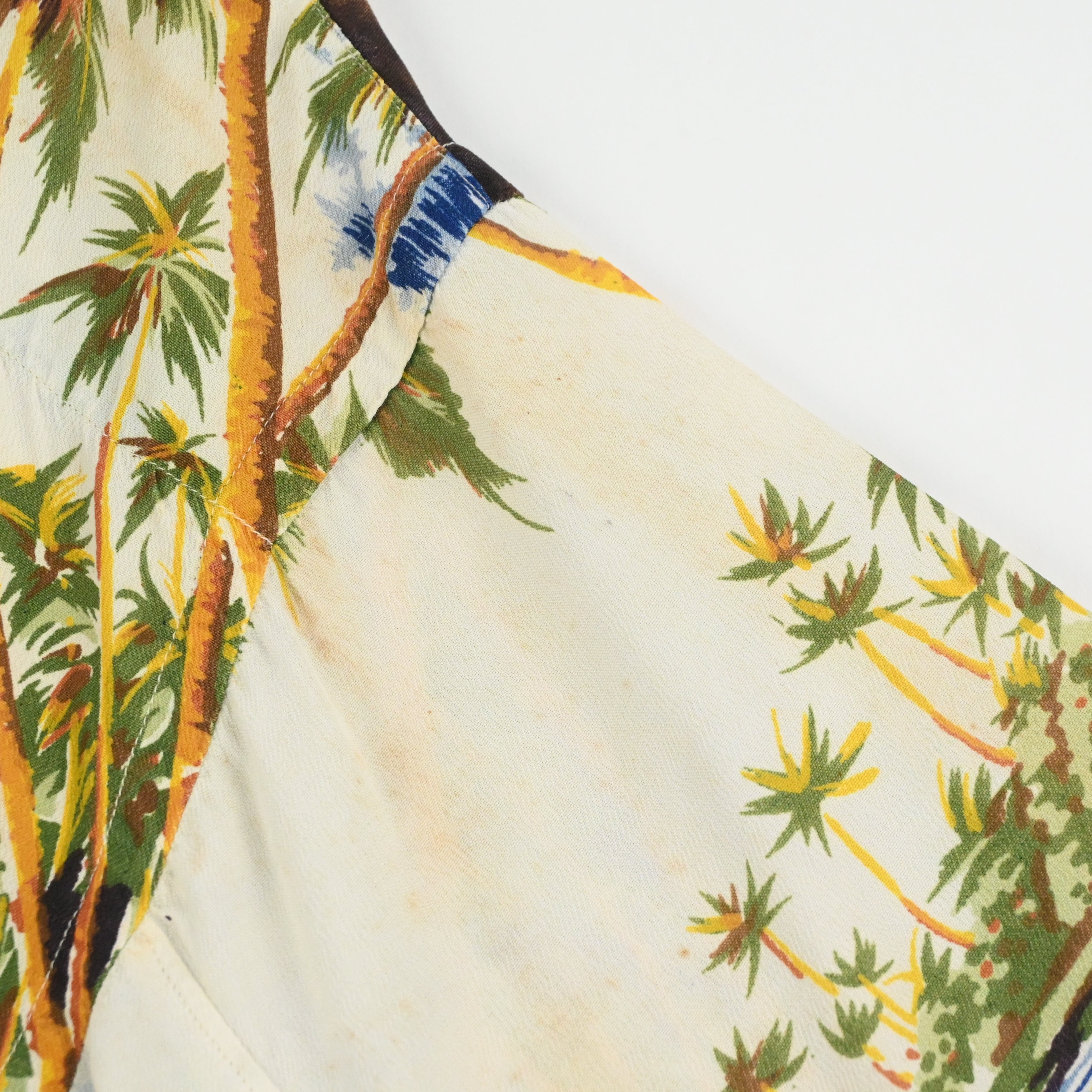 50's Sun Bros&Co. HORIZONTAL PATTERNED RAYON HAWAIIAN SHIRT