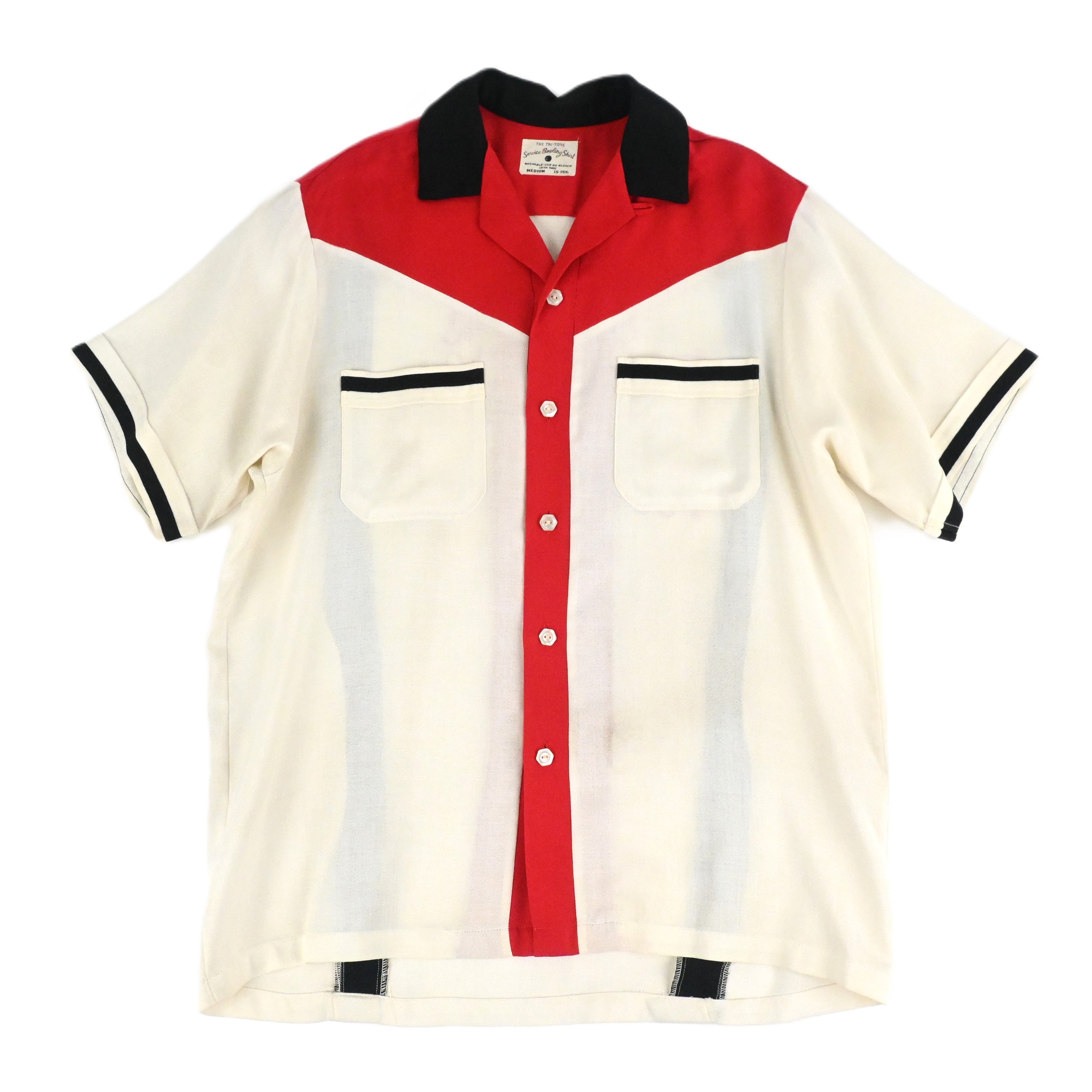 50's Service Bowling Shirt THE TRI-TONE NON WASH SIZE M