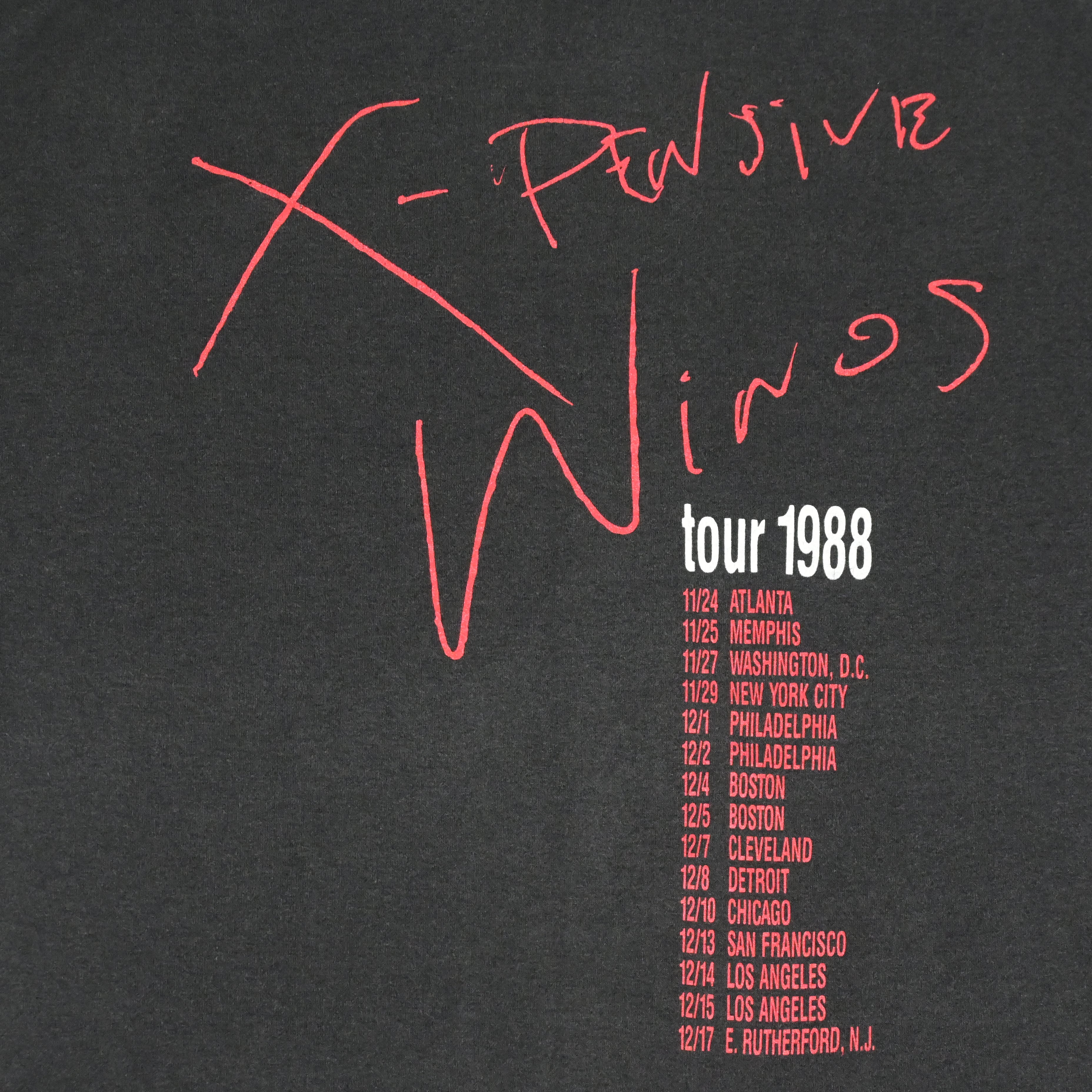 ’88 Keith Richards "X PENSIVE WINOS TOUR” T-SHIRT SIZE XL
