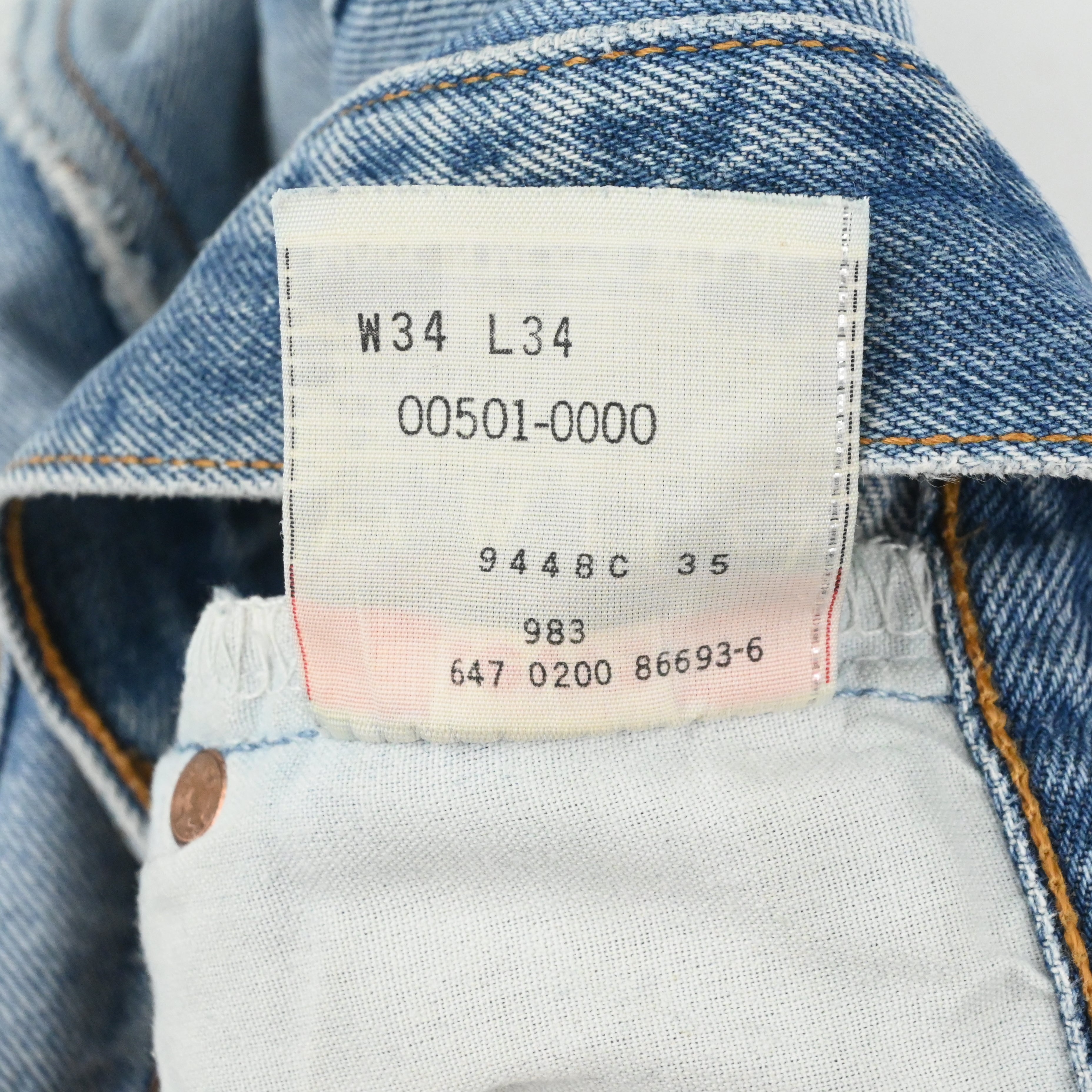 '00 LEVI'S 501-0000 SIZE W34 L30