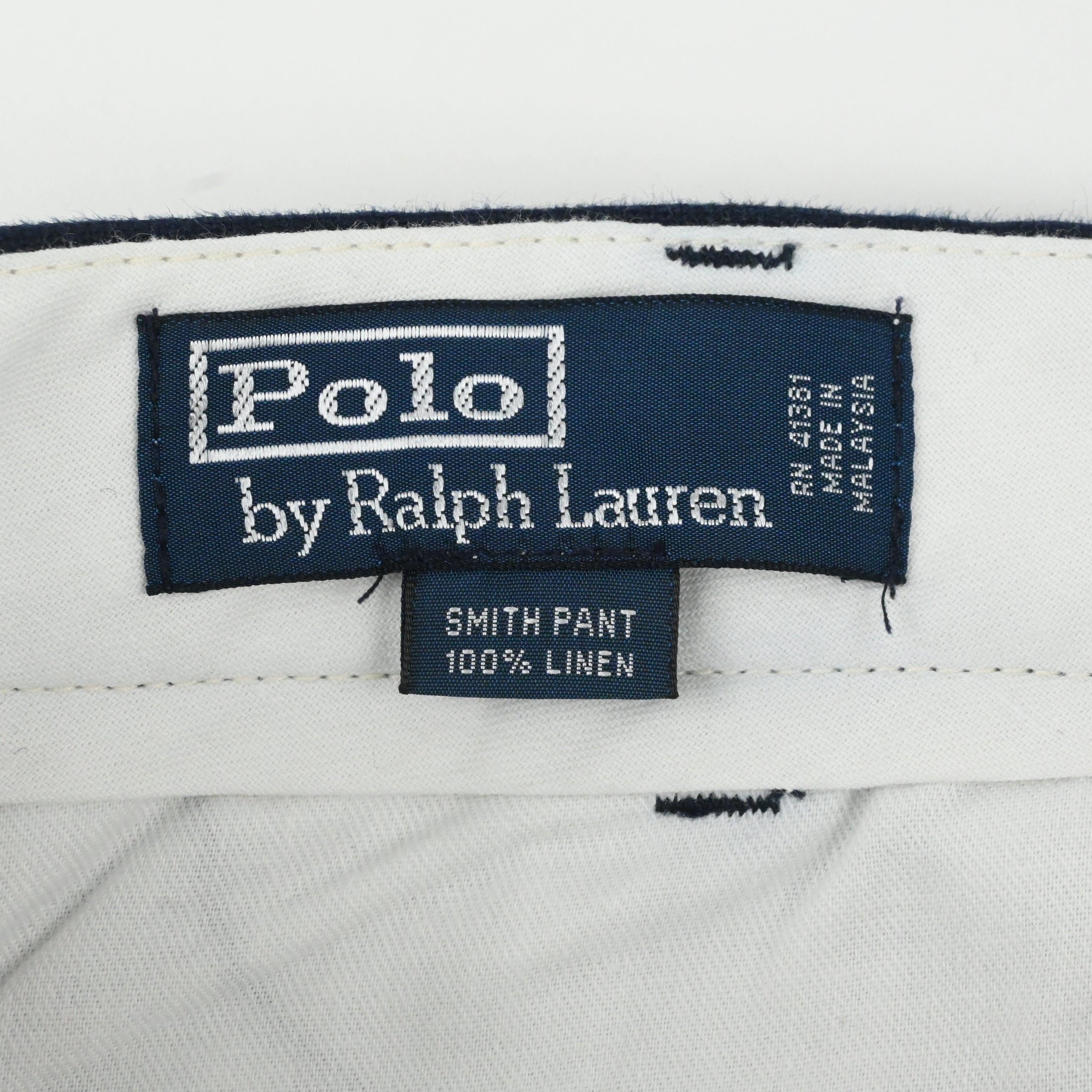 90's POLO BY RALPH LAUREN "SMITH" LINEN 100% SLACKS W34 L28