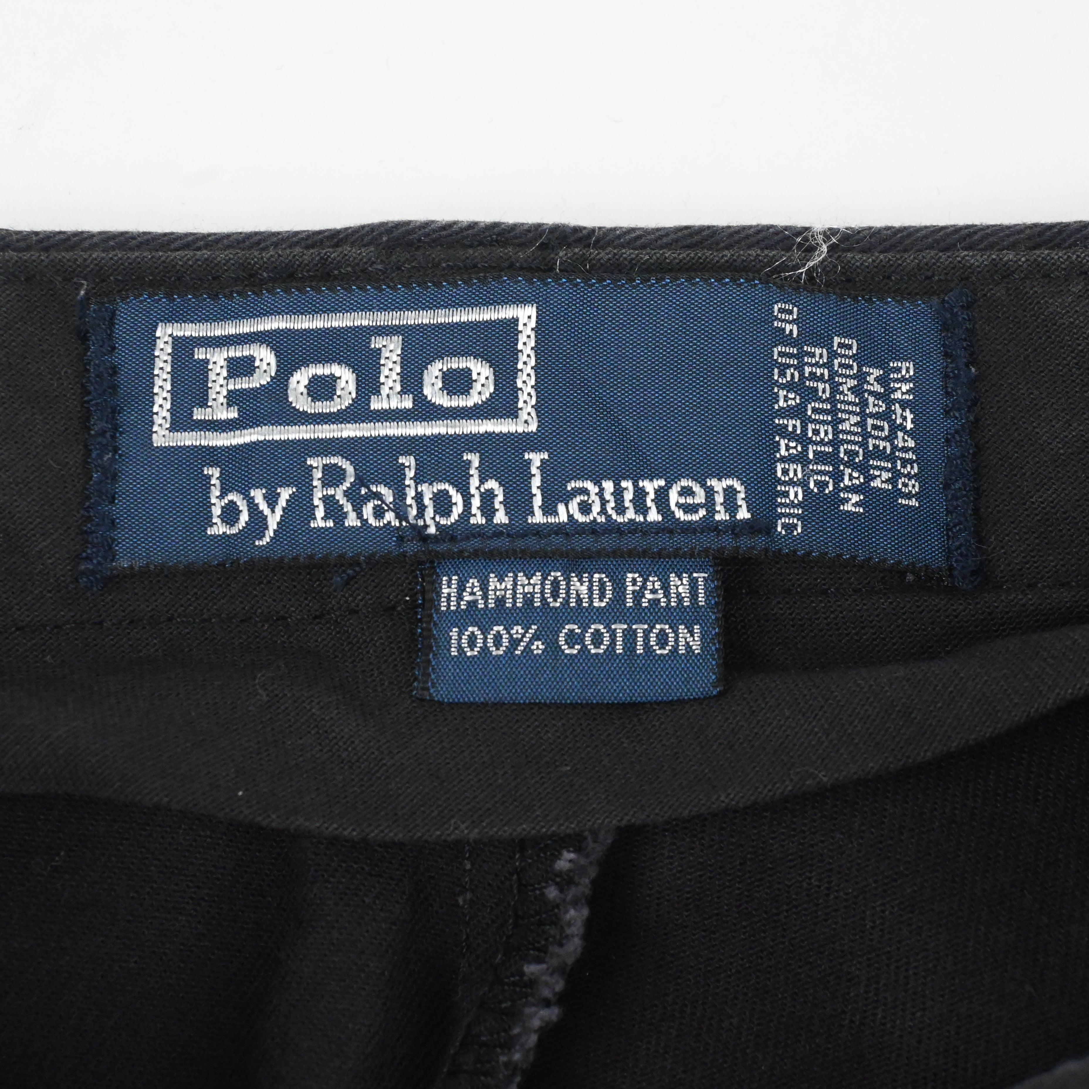 90's POLO BY RALPH LAUREN "HAMMOND" 2 TUCK CHINO TROUSERS BLACK W38 L32