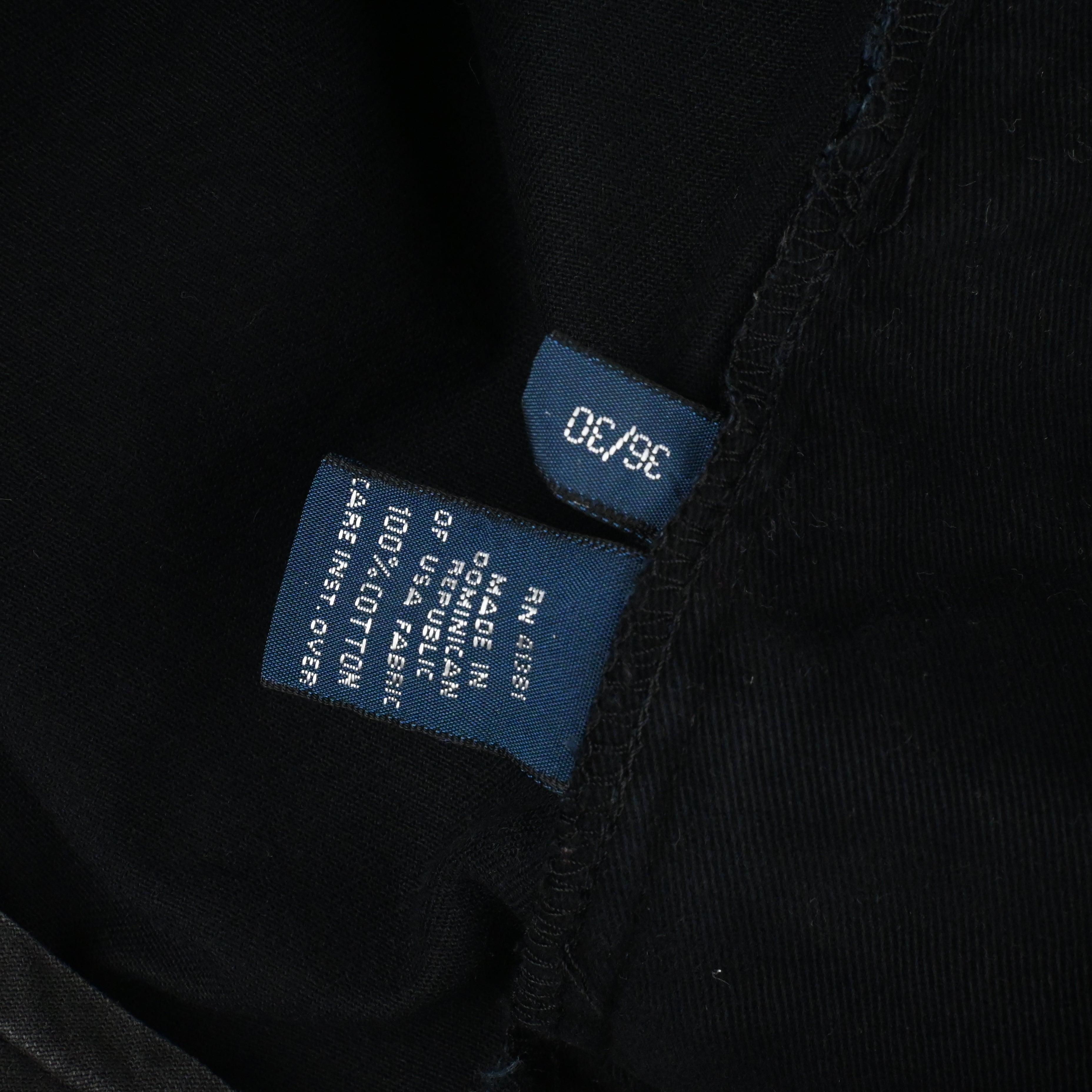 90's POLO BY RALPH LAUREN "ANDREW" 2 TUCK CHINO TROUSERS BLACK W36 L30