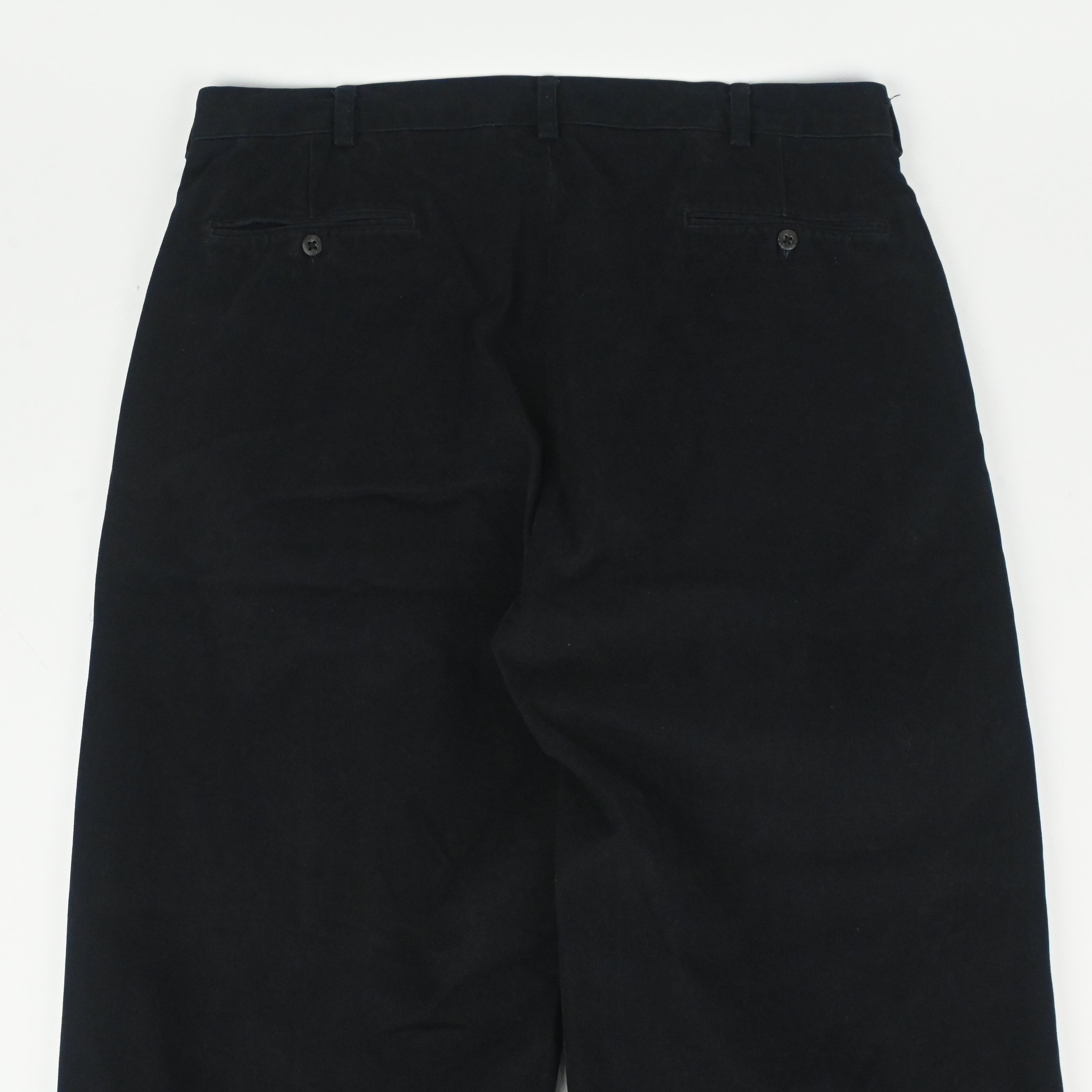 90's POLO BY RALPH LAUREN "ANDREW" 2 TUCK CHINO TROUSERS BLACK W36 L30
