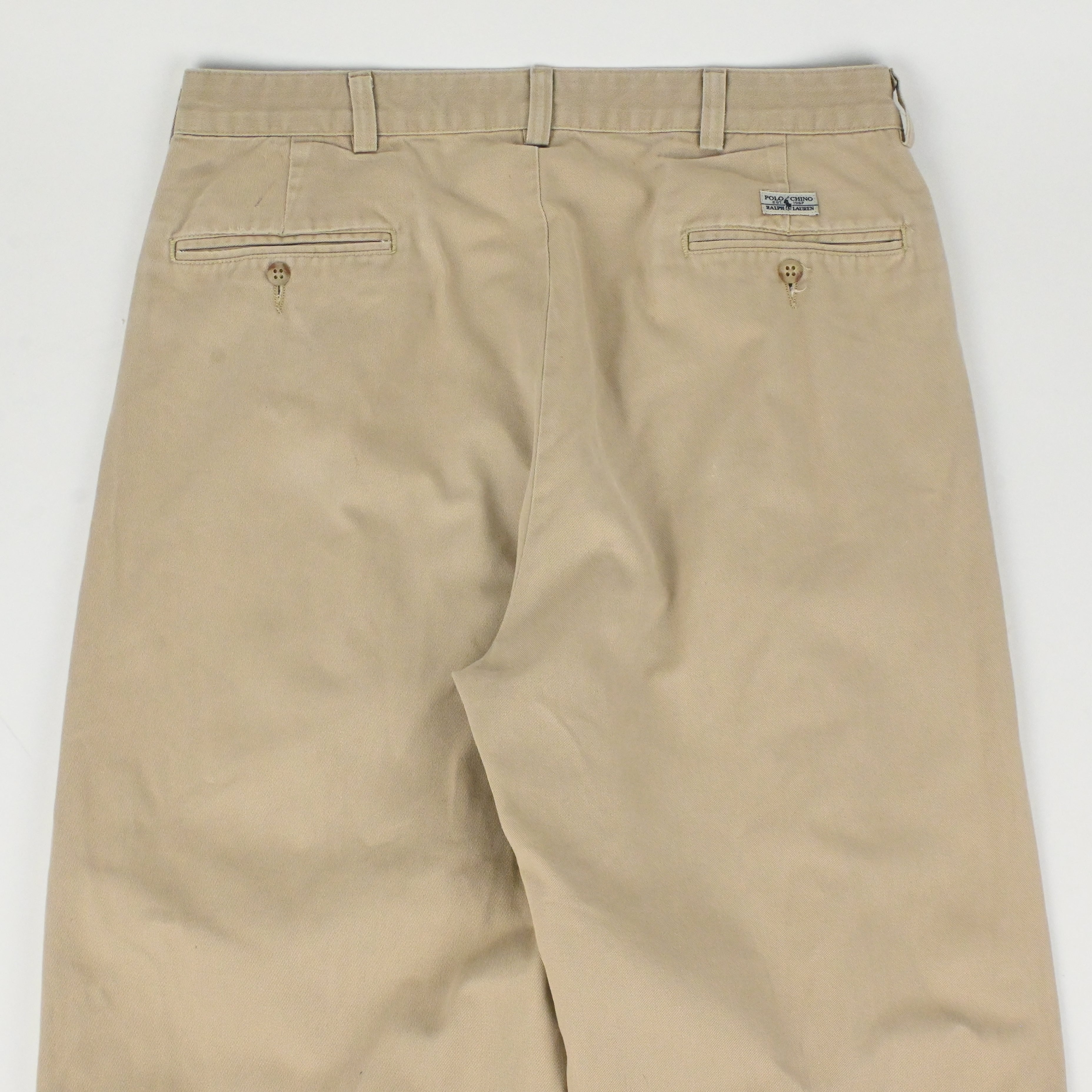 90's POLO BY RALPH LAUREN 2 TUCK CHINO TROUSERS MADE IN USA W34 L29