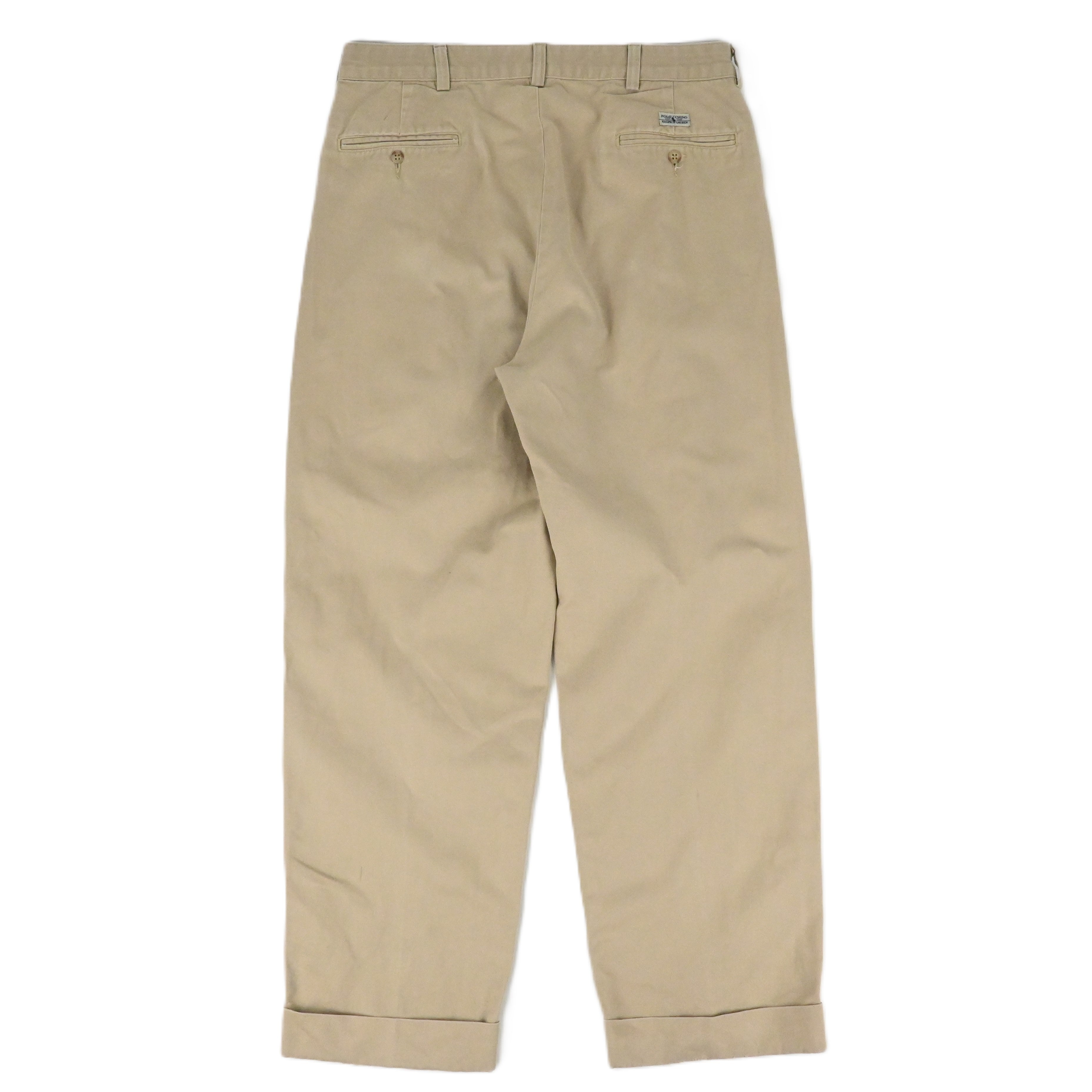 90's POLO BY RALPH LAUREN 2 TUCK CHINO TROUSERS MADE IN USA W34 L29