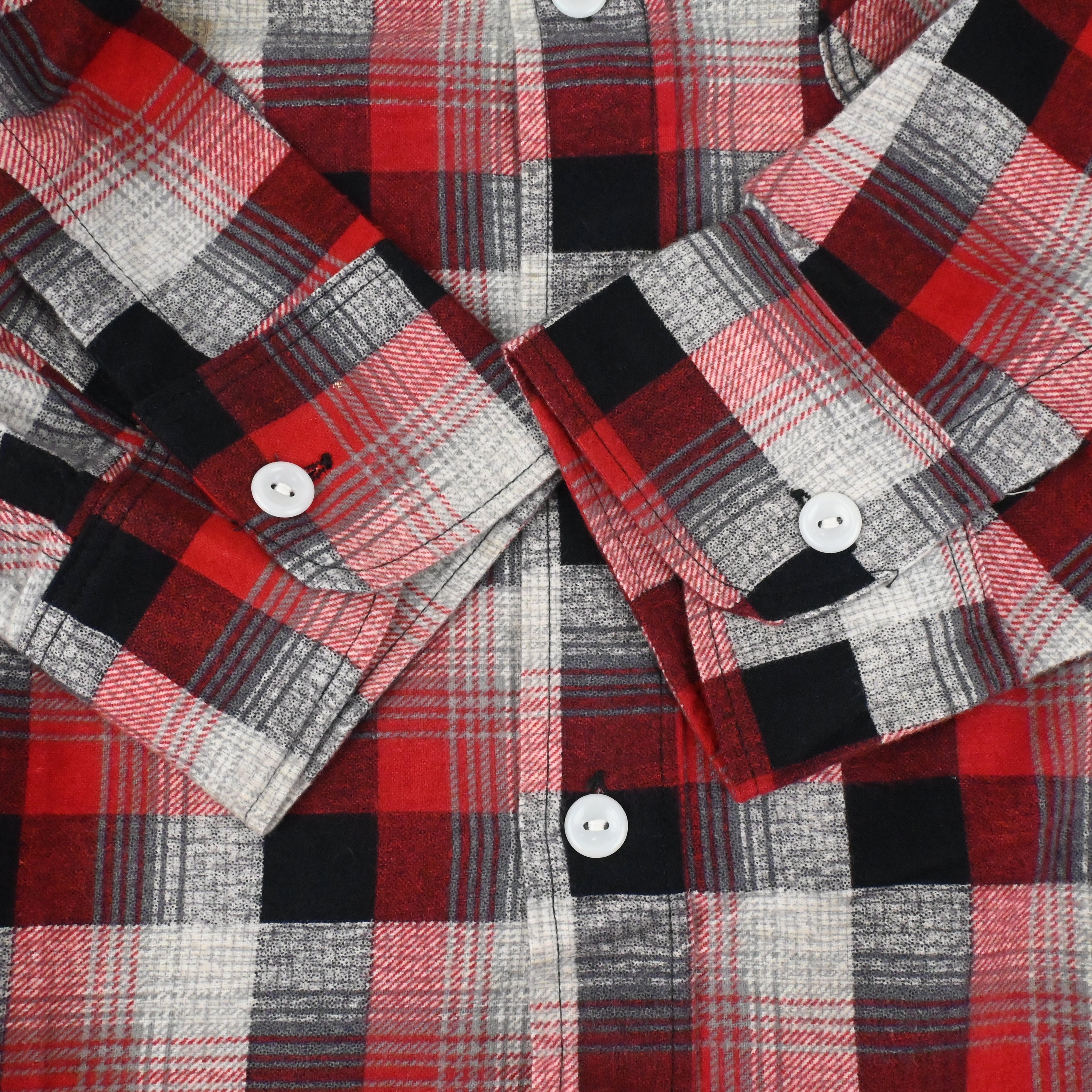 60's E&W POLAR PRINT FLANNEL L/S SHIRT SIZE L DEAD STOCK
