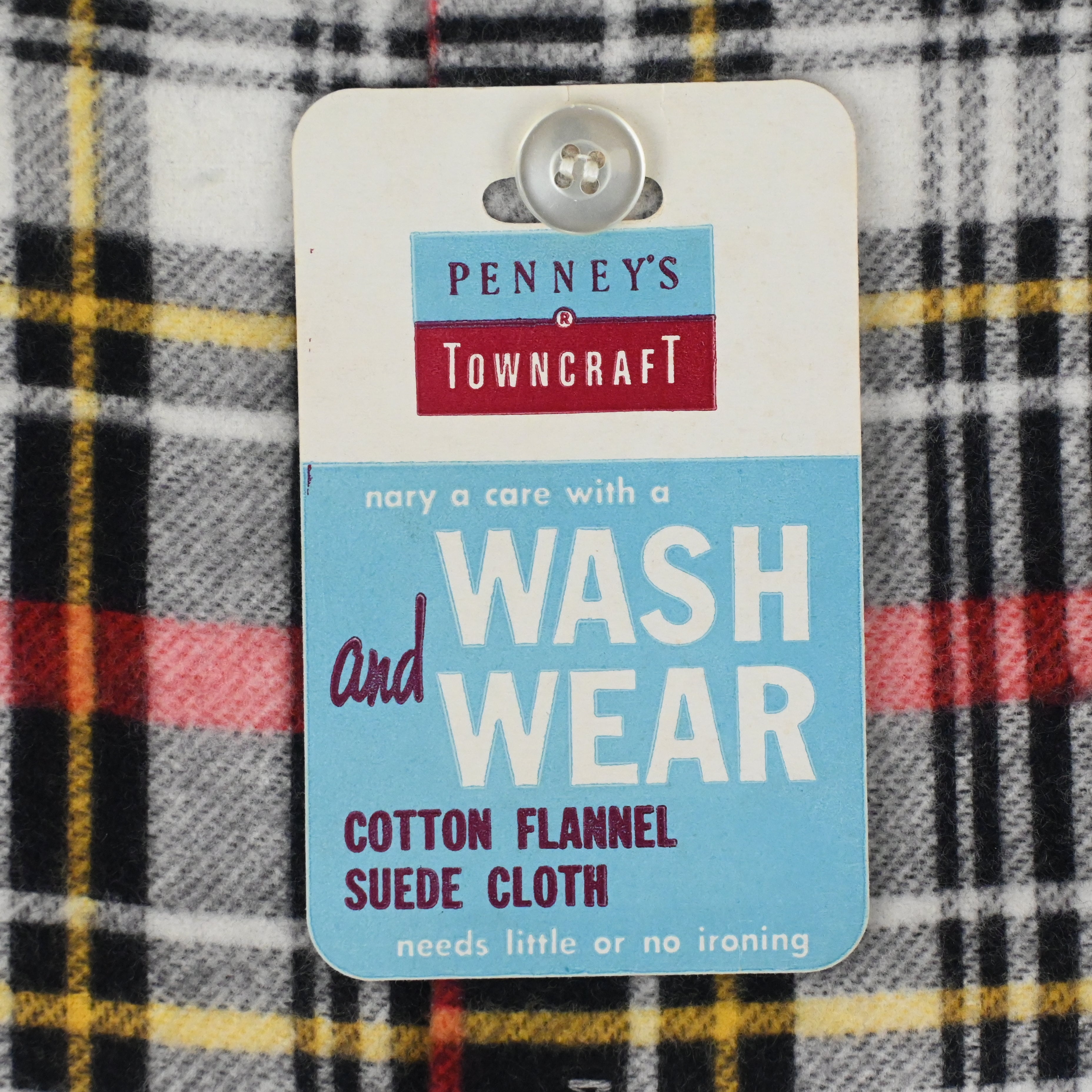 50’s PENNEY’S TOWN CRAFT PRINT FLANNEL L/S SHIRT SIZE M DEAD STOCK